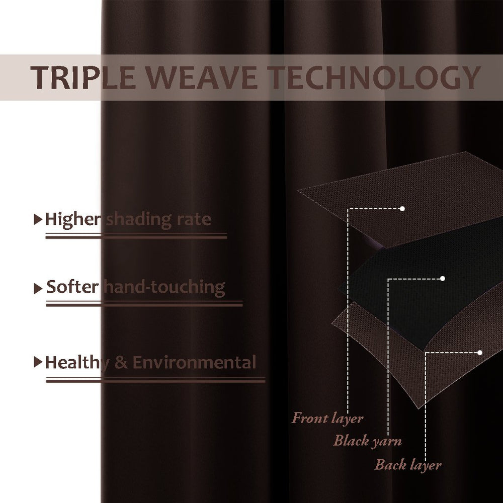 Packaging of NICETOWN Outdoor Curtain in toffee brown