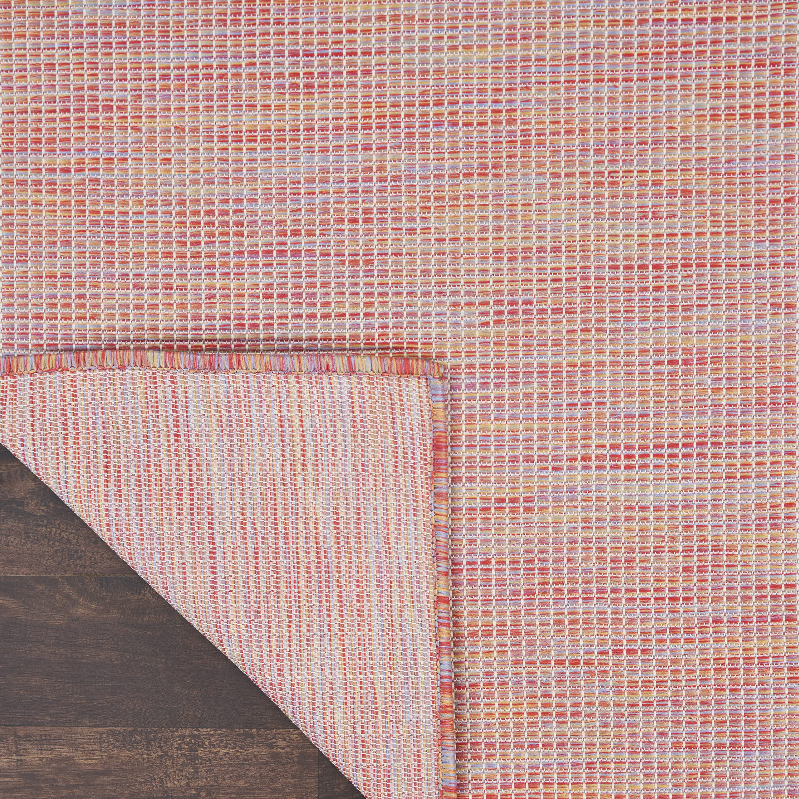 Packaging of Nourison Positano Rainbow outdoor rug