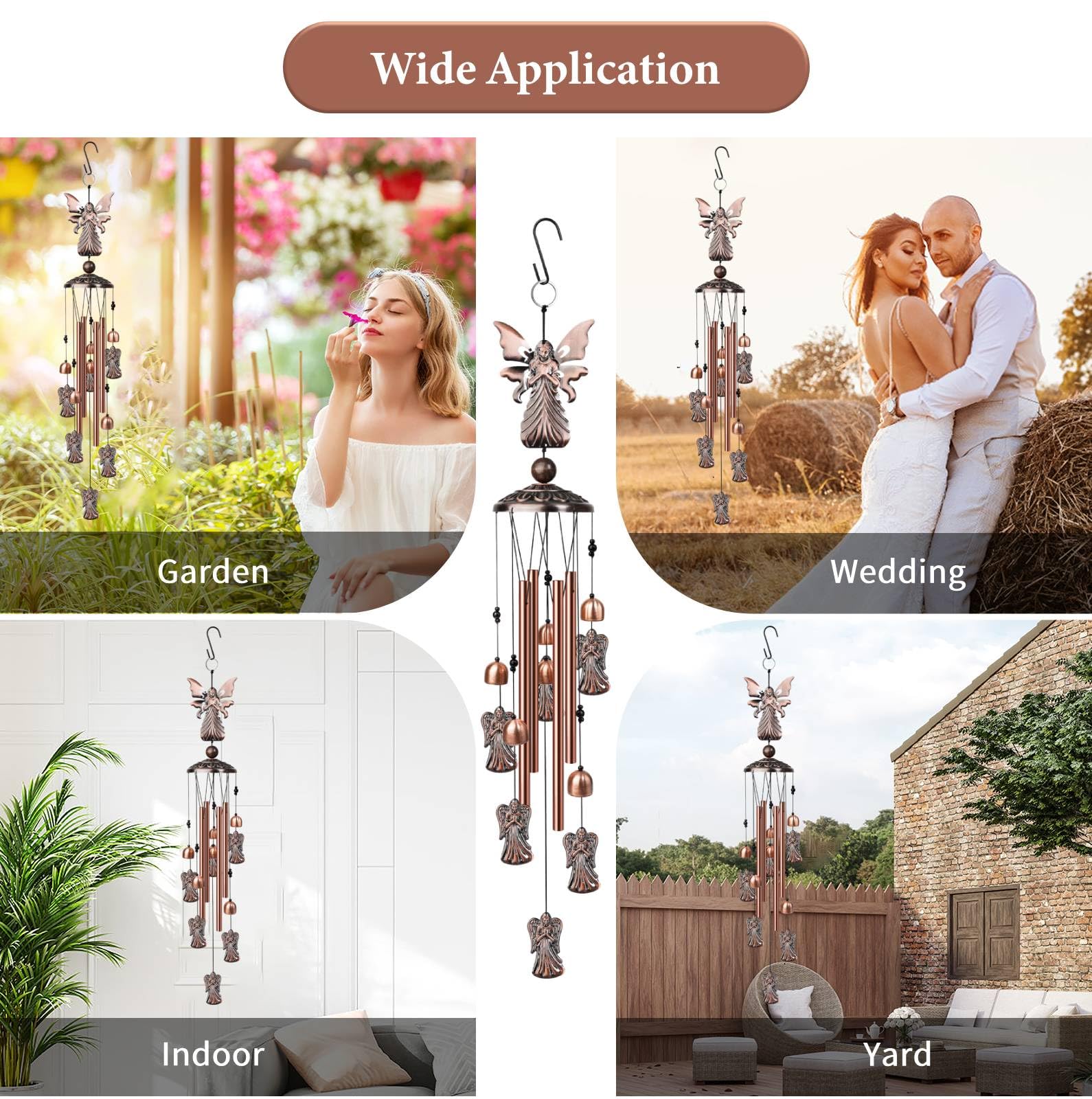 Packaging of Nowpis Angel Wind Chimes with product details