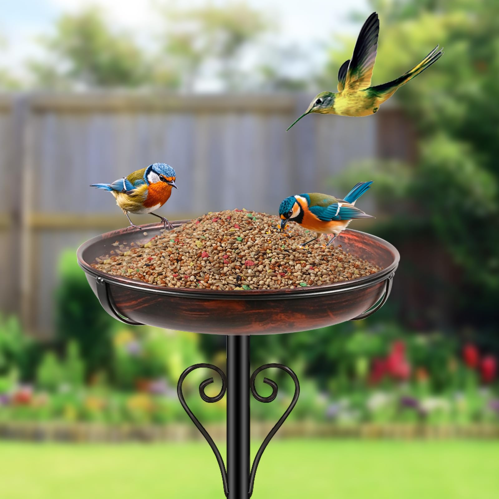 Packaging of ODSNANIE vintage bronze bird bath
