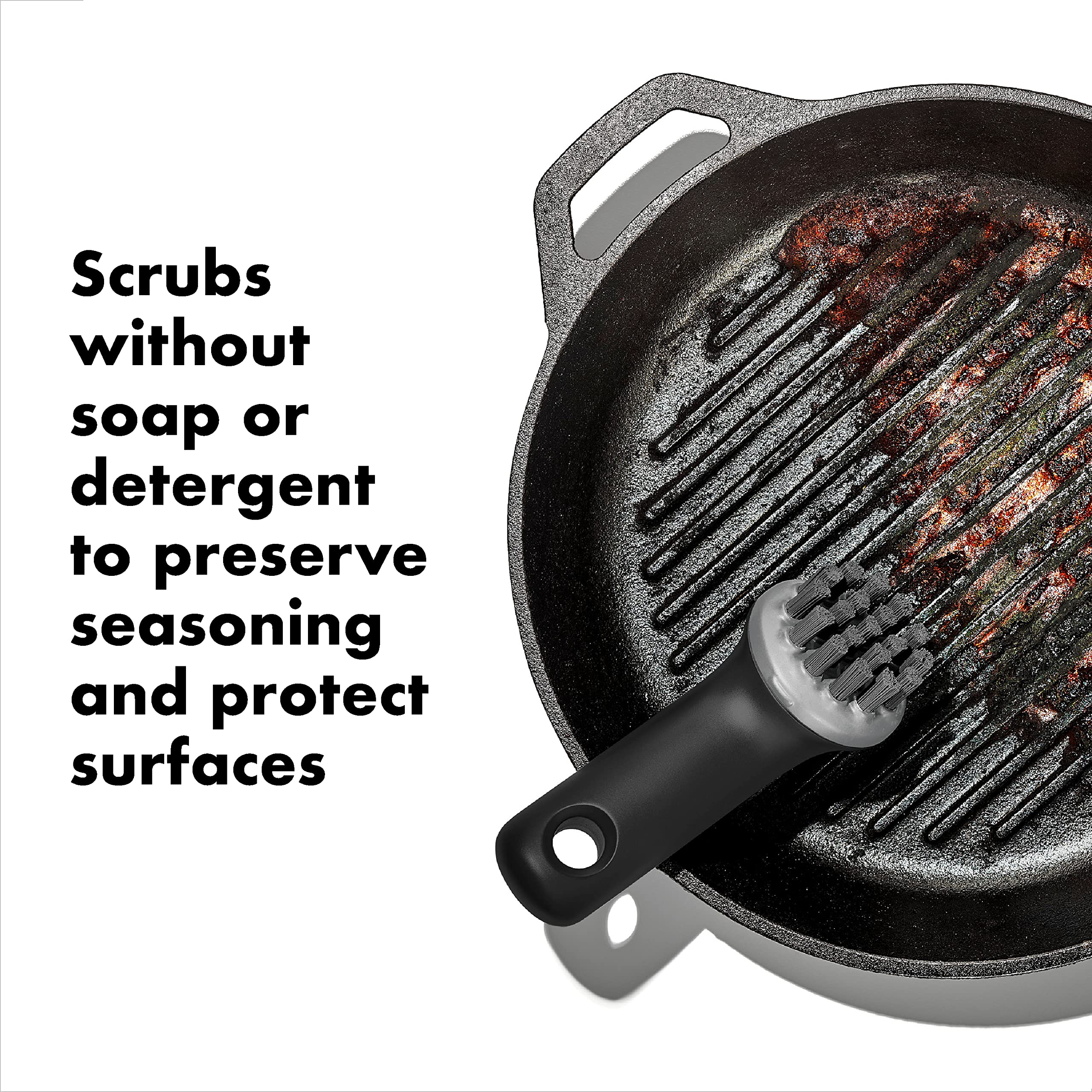 Packaging of OXO Cast Iron Scrub Brush