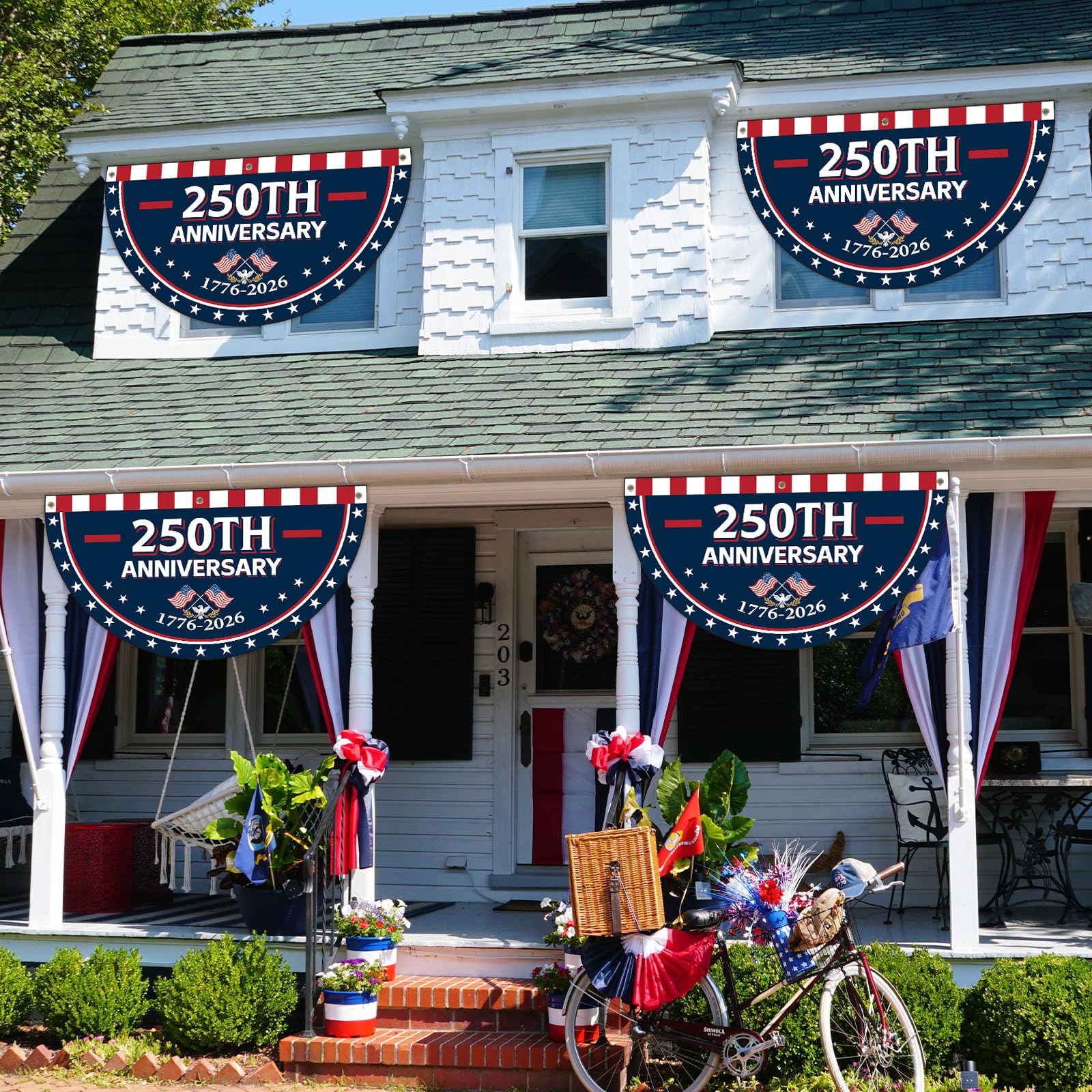 packaging of party greeting USA Flag Bunting