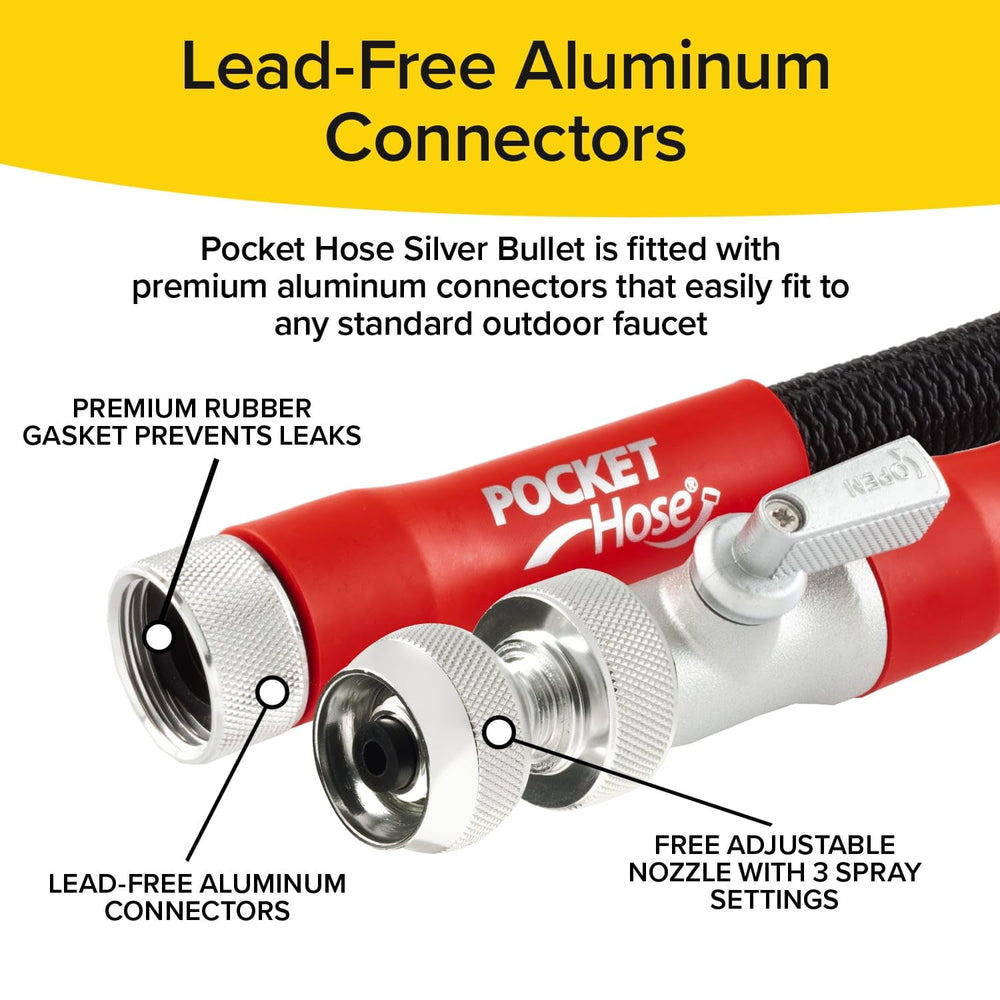 Packaging of Pocket Hose Silver Bullet highlighting features