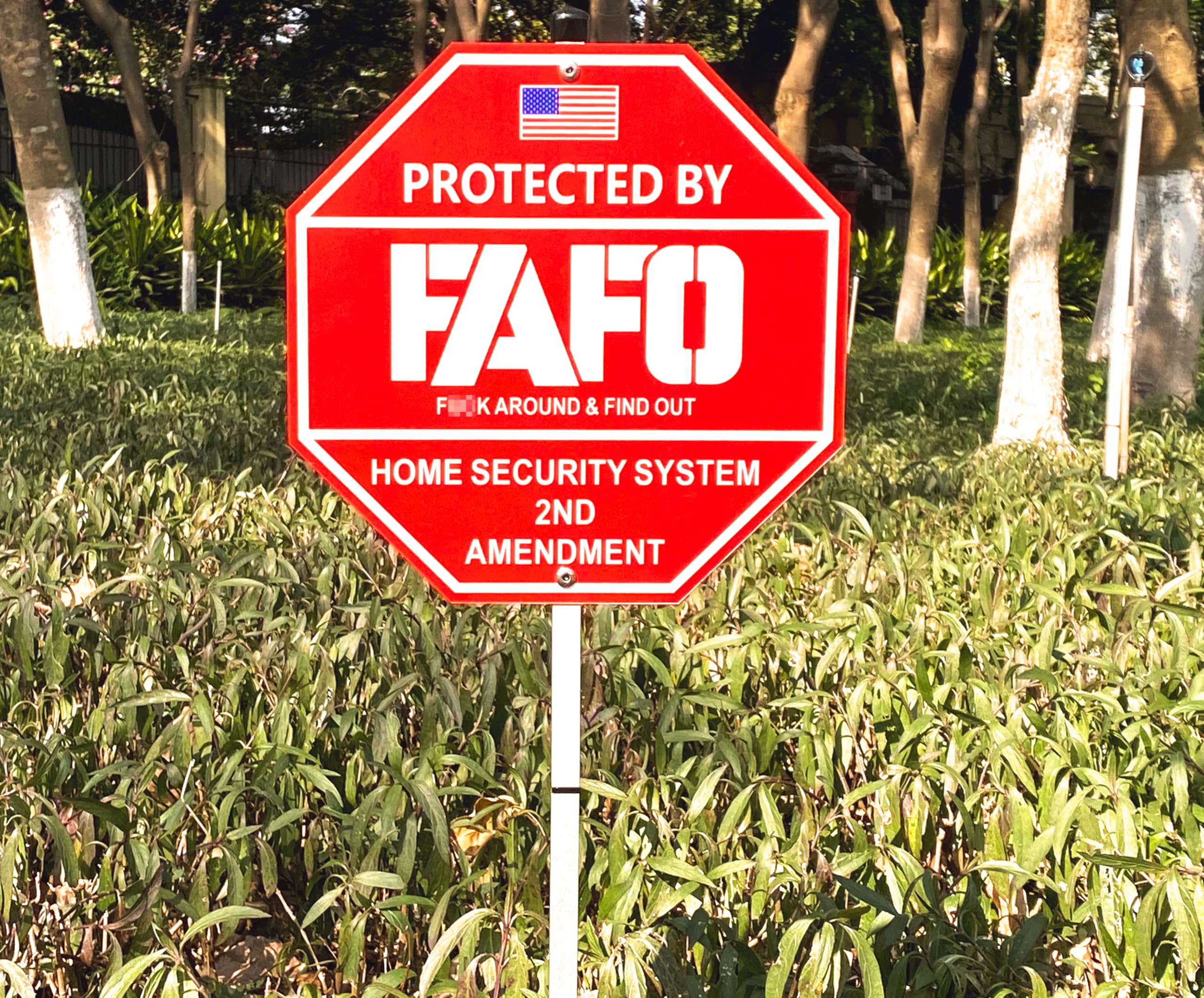Packaging of Poicrm FAFO Security Sign