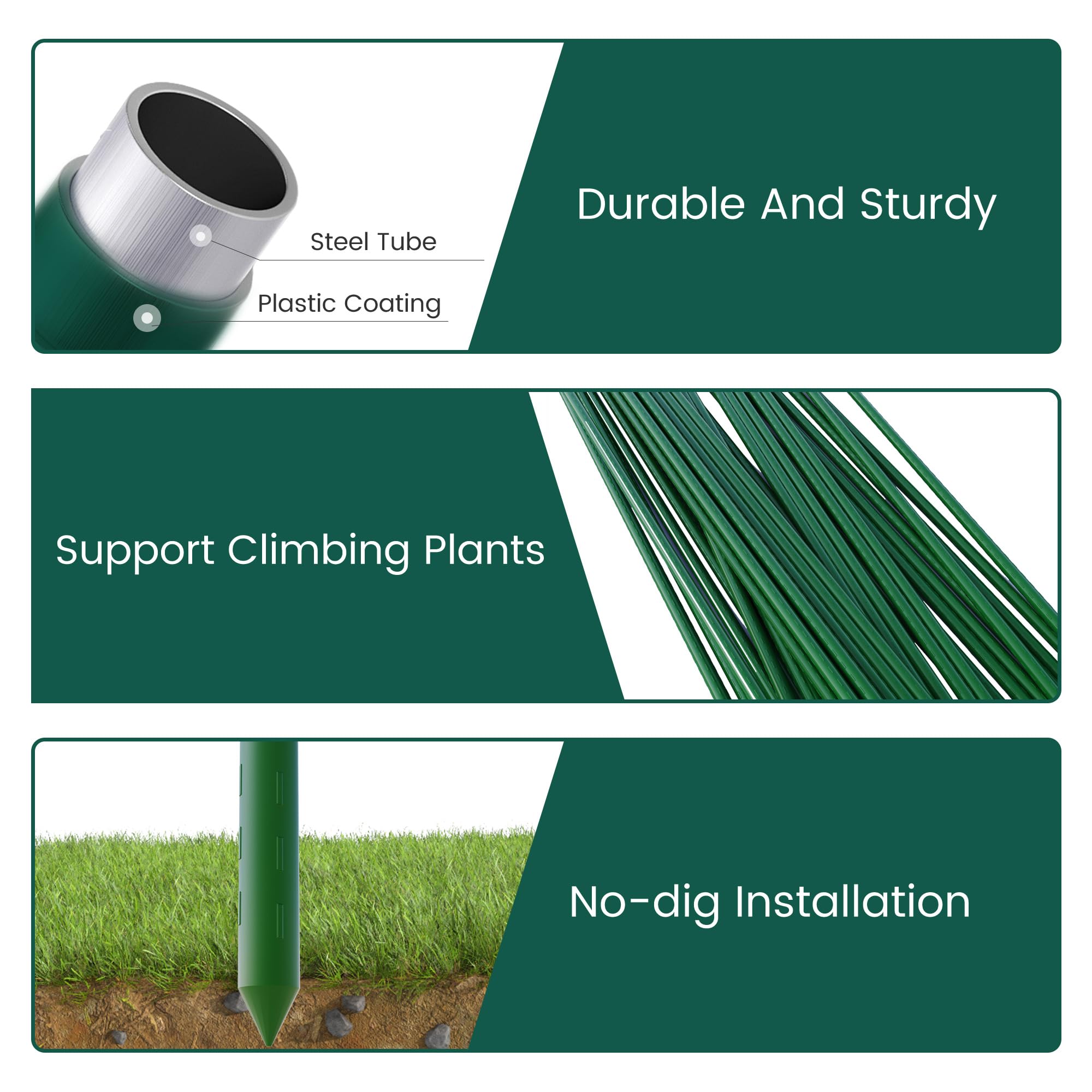 Packaging of PROWORX 36 Inch garden stakes 50 pack