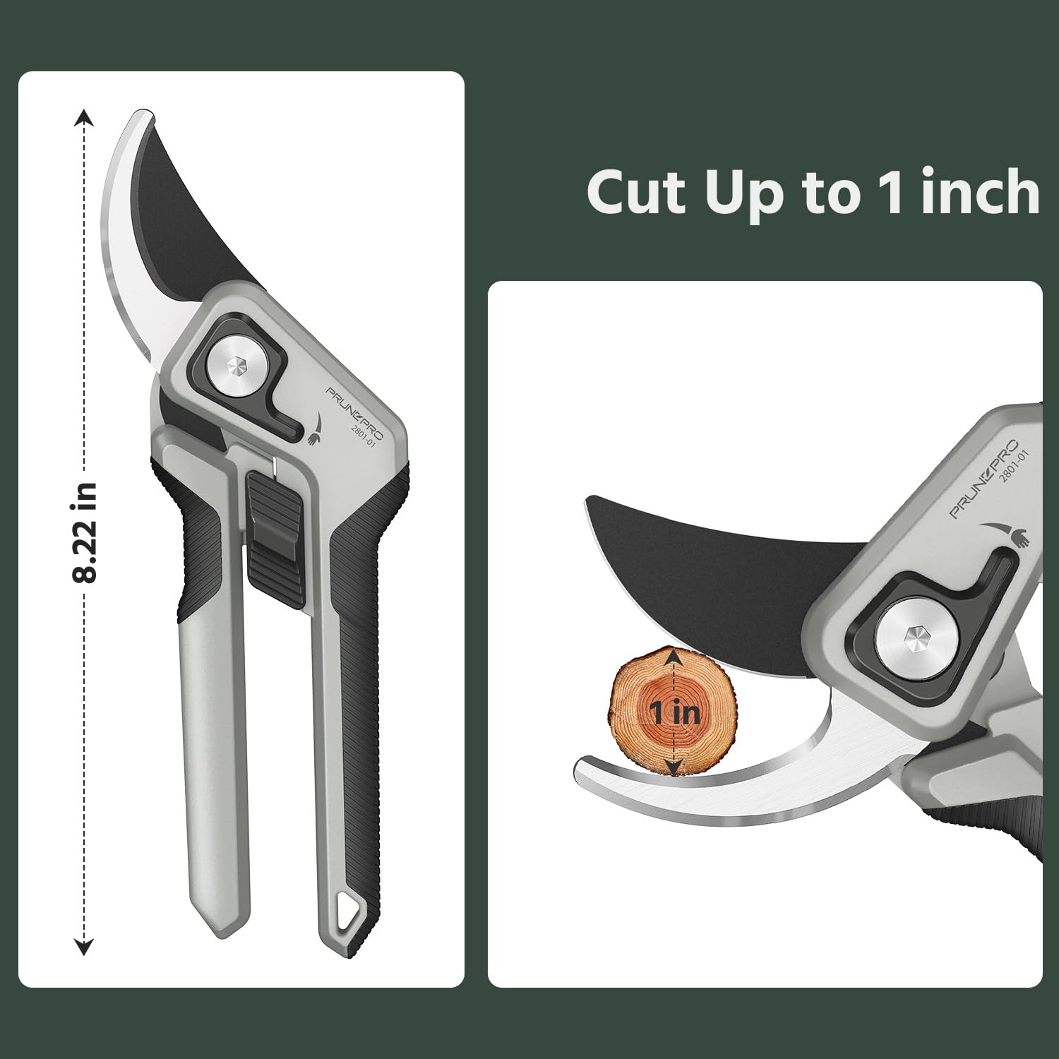 Packaging of PrunePro Bypass Hand Pruner with specifications