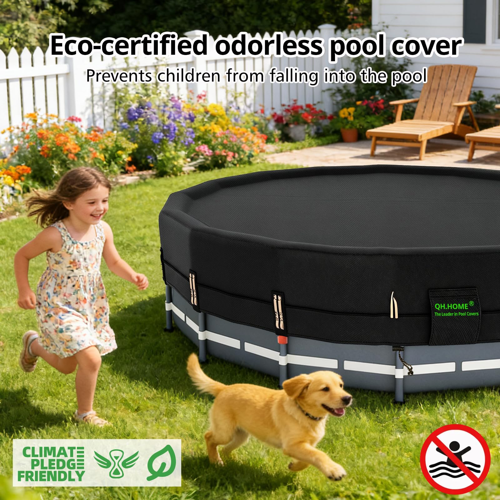Packaging of QH.HOME 10 Ft Round Pool Cover