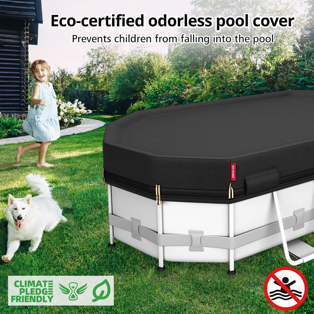 Packaging of QH.HOME 12x22 Ft Oval Pool Cover