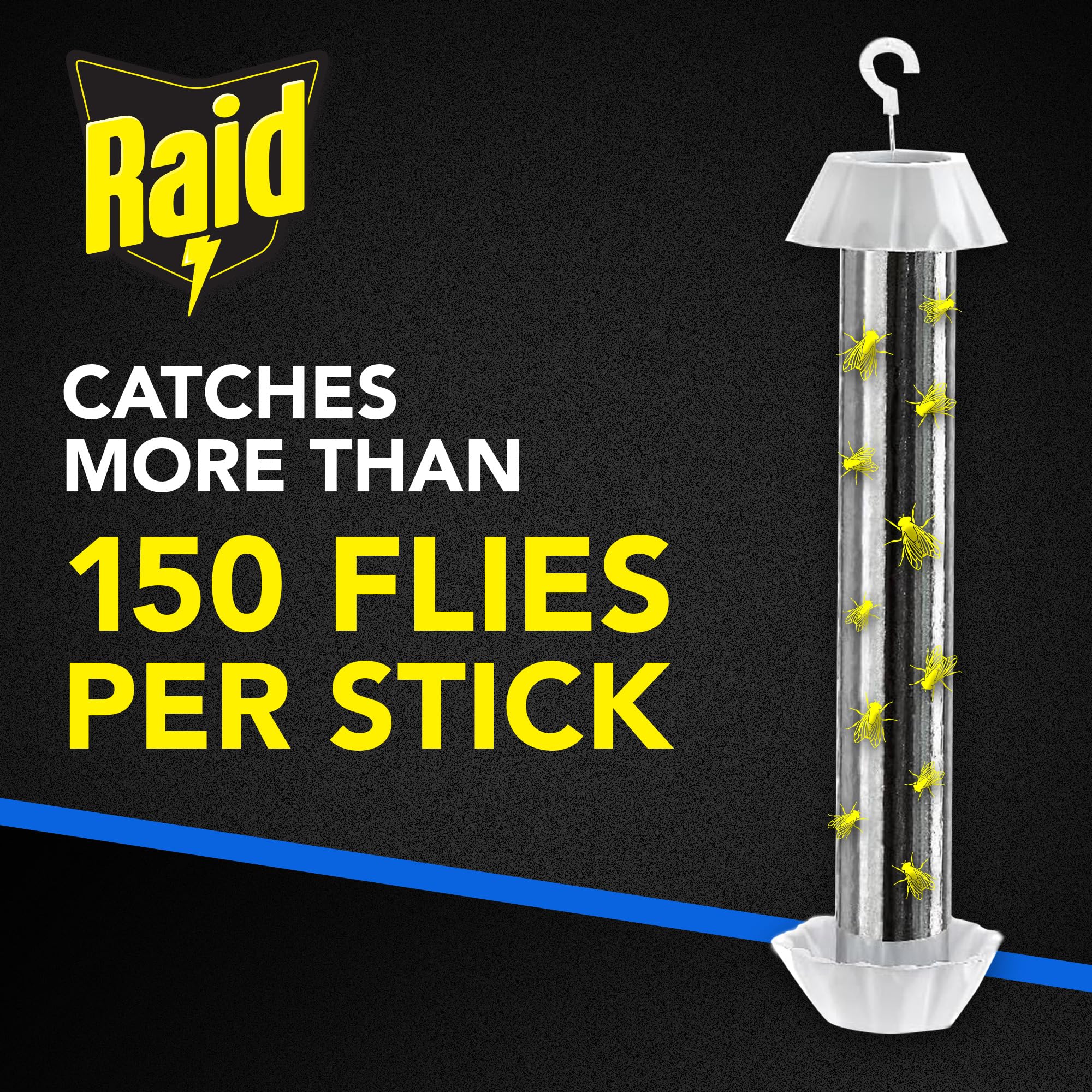 Packaging of Raid Fly Stick showing product details