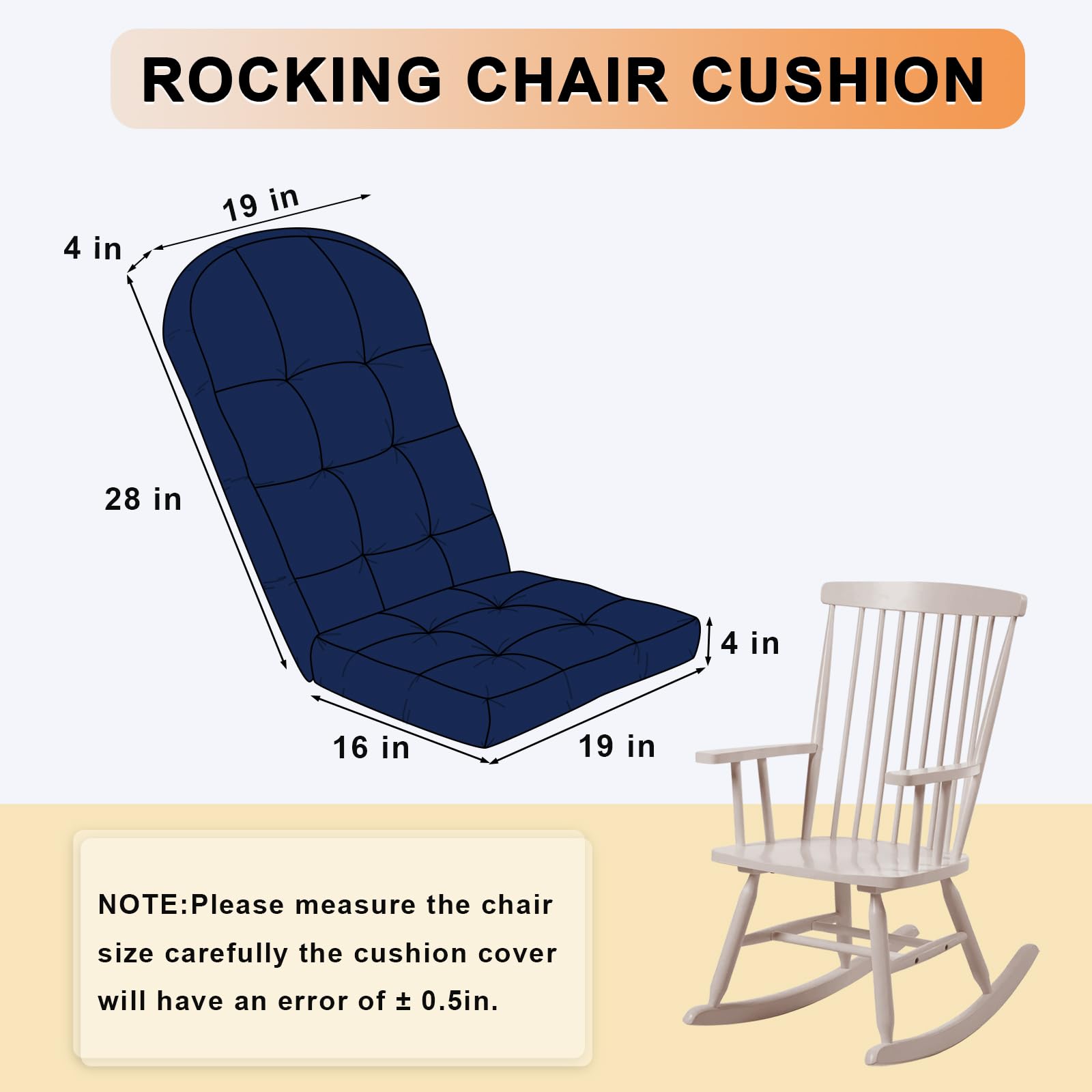 Packaging of ROFIEJOX Rocking Chair Cushion