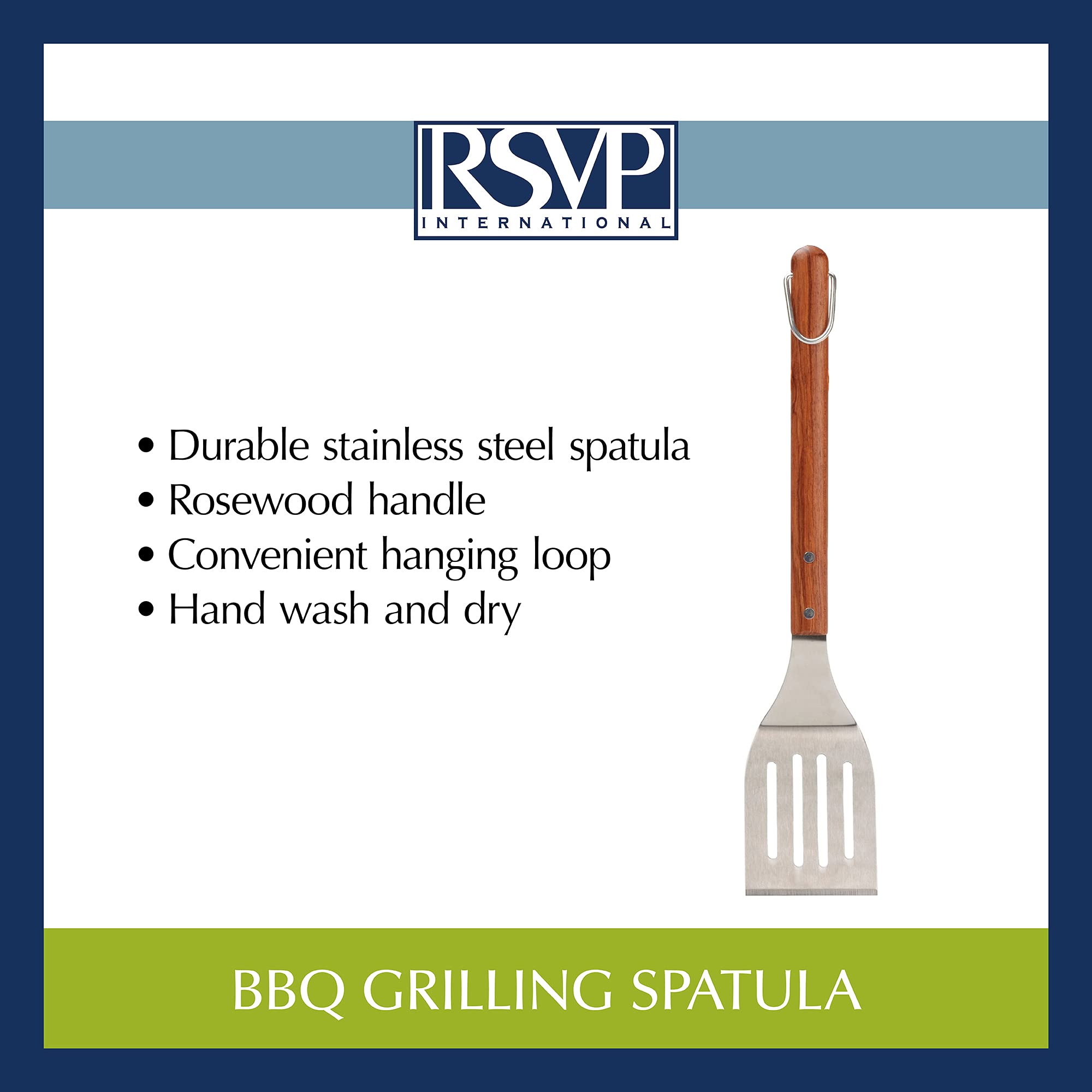 Packaging of RSVP International BBQ Grill Spatula showing product details