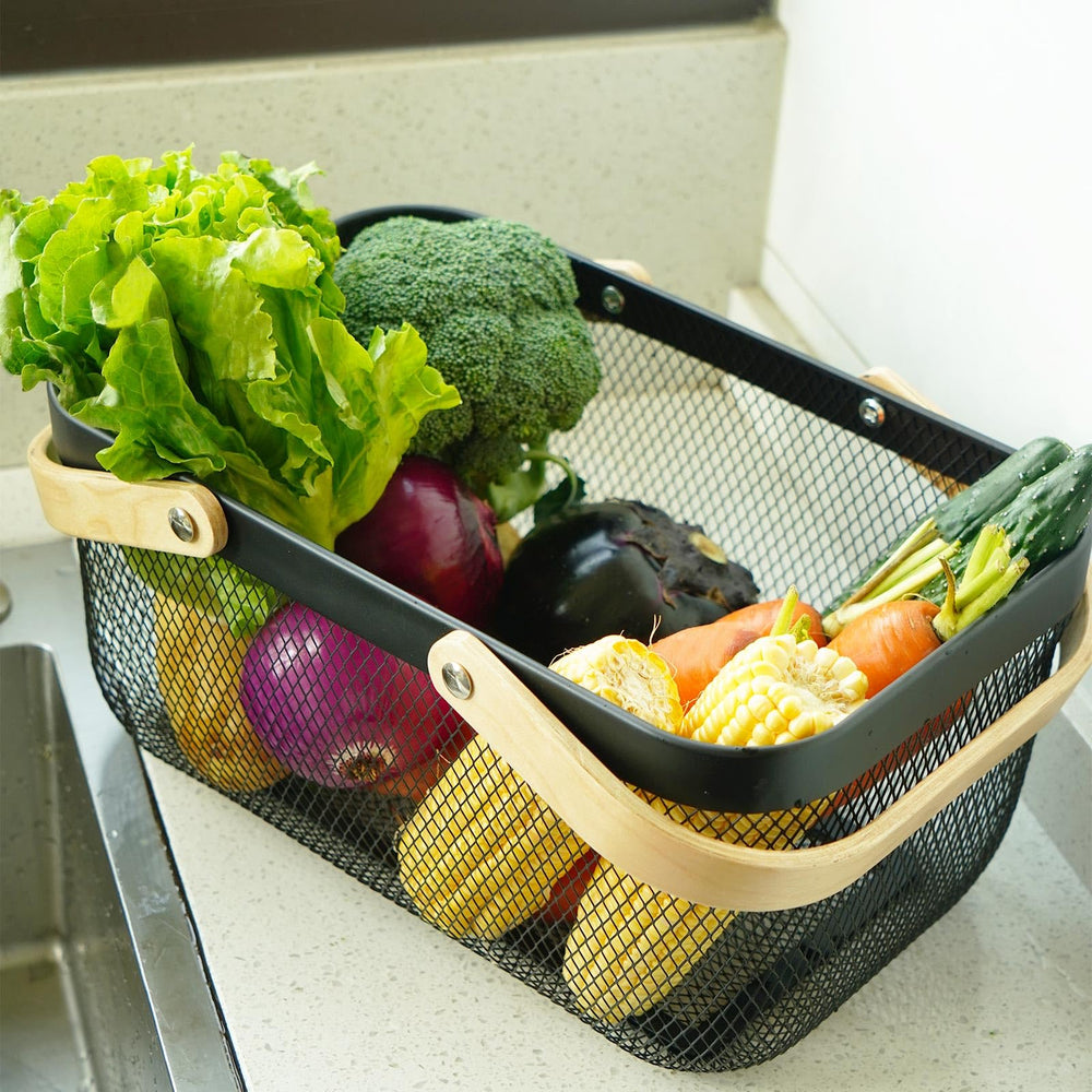 Packaging of SANHSEHOME Metal Mesh Steel Harvest Basket
