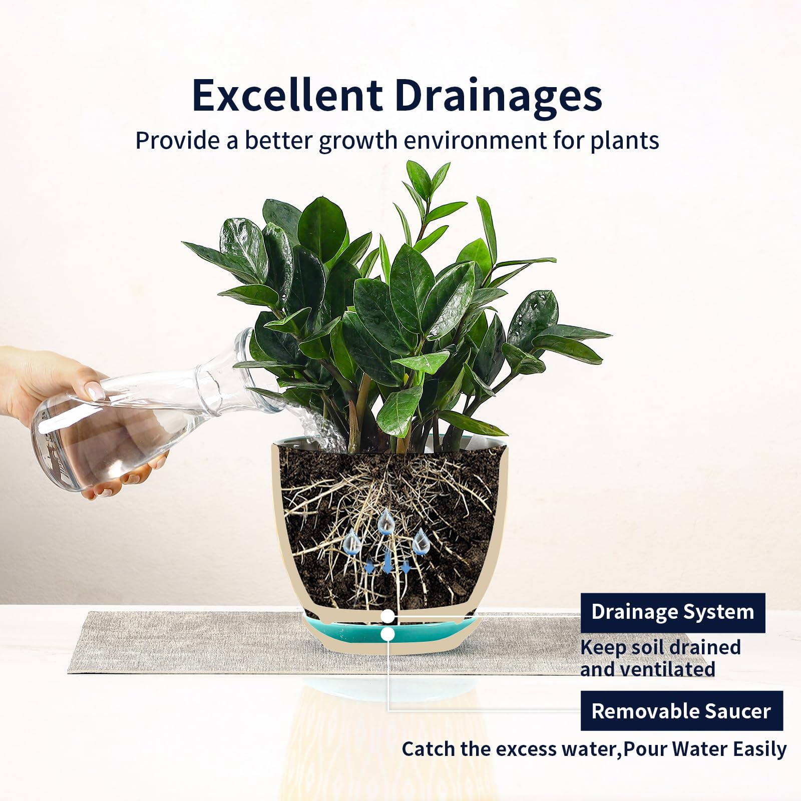Packaging of Selamica ceramic plant pots set of 2