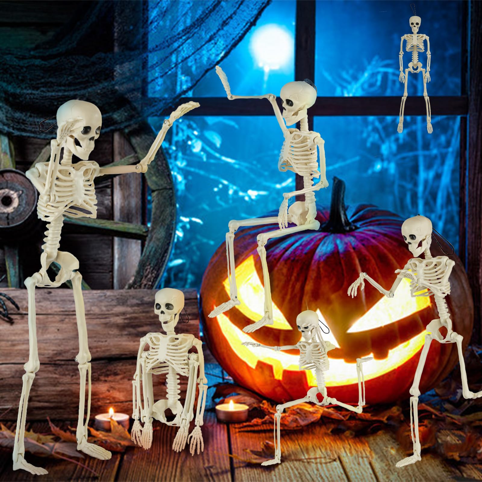 Packaging of SEMITIMES Halloween skeleton decorations