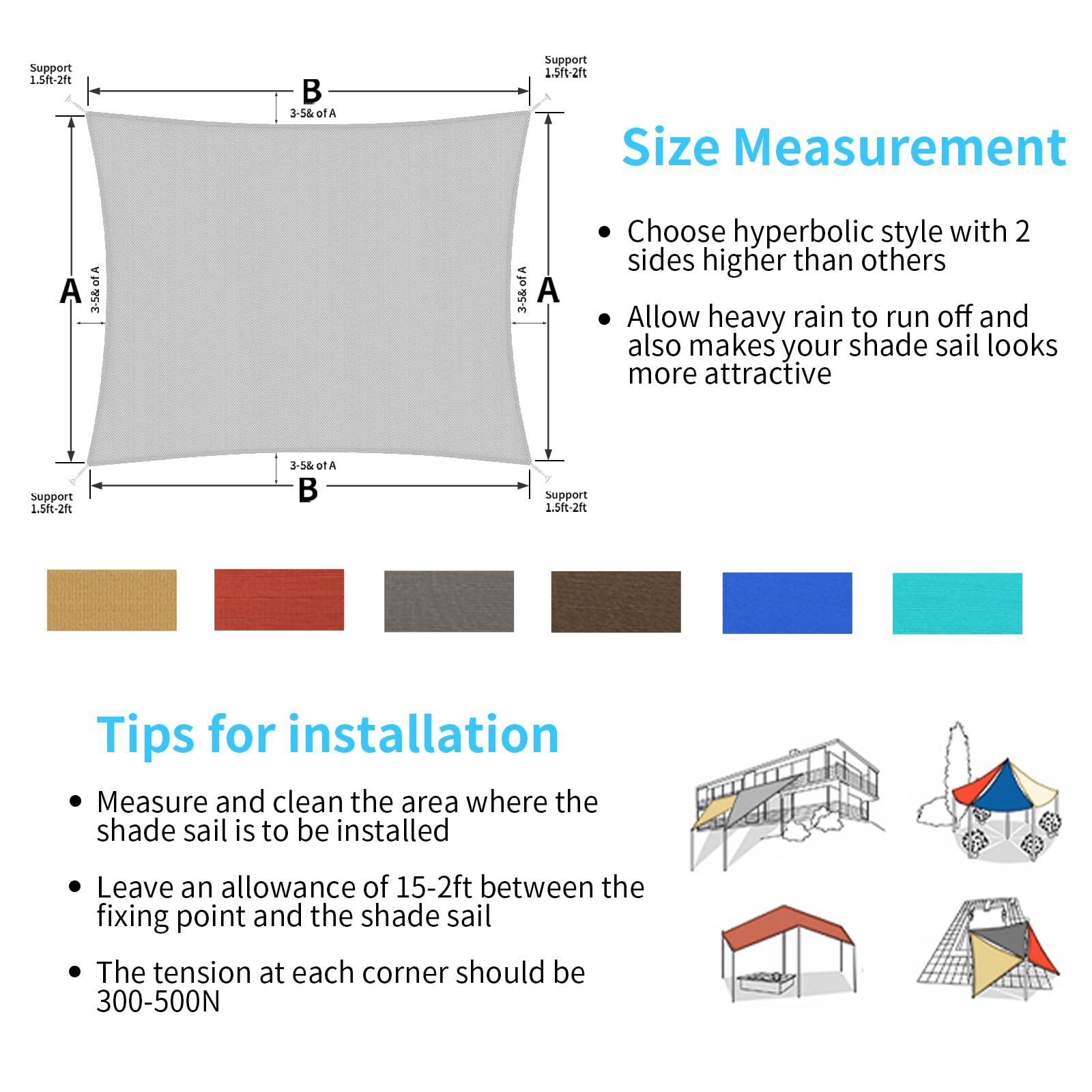 Packaging of Shade&Beyond 12'X18' sun shade sail