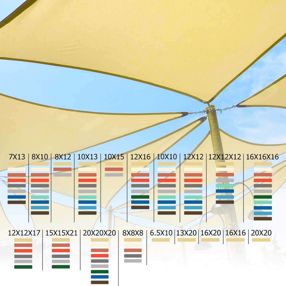 Packaging of Shade&Beyond 16'X16' Sun Shade Sail