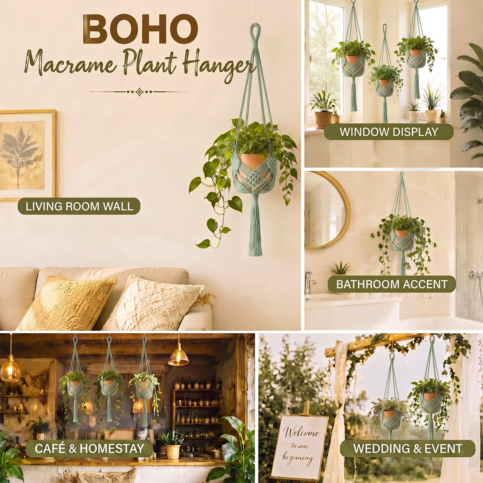 Packaging of Shappy Boho Macrame Plant Hanger