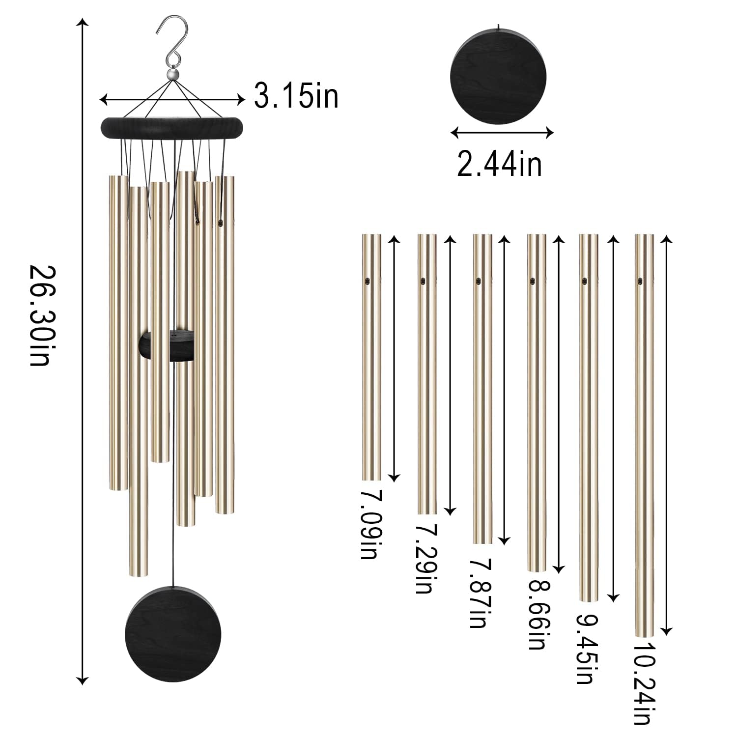 Packaging of SIONMYTF Memorial Wind Chimes showing product details
