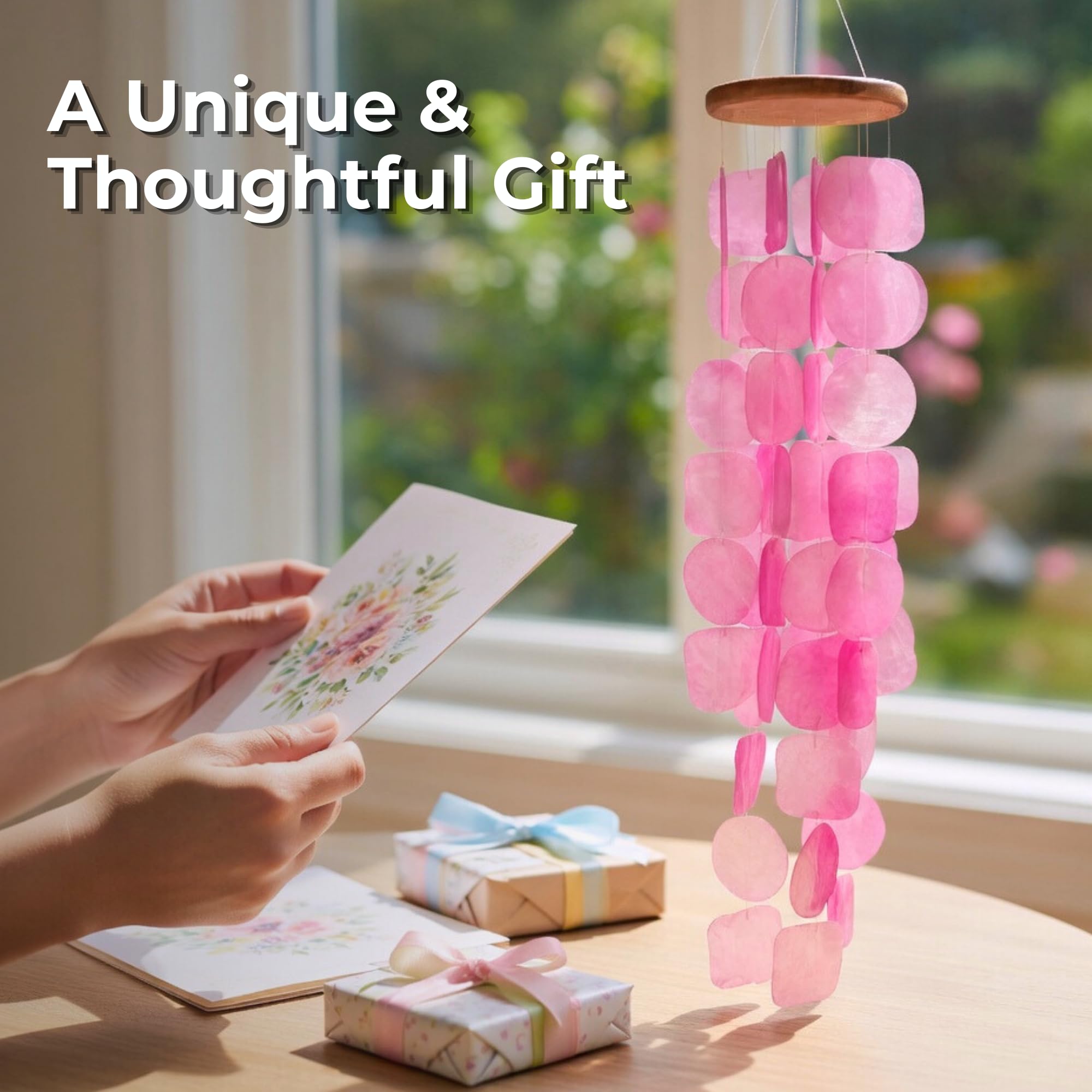 Packaging of Solange & Frances Pink Wind Chimes