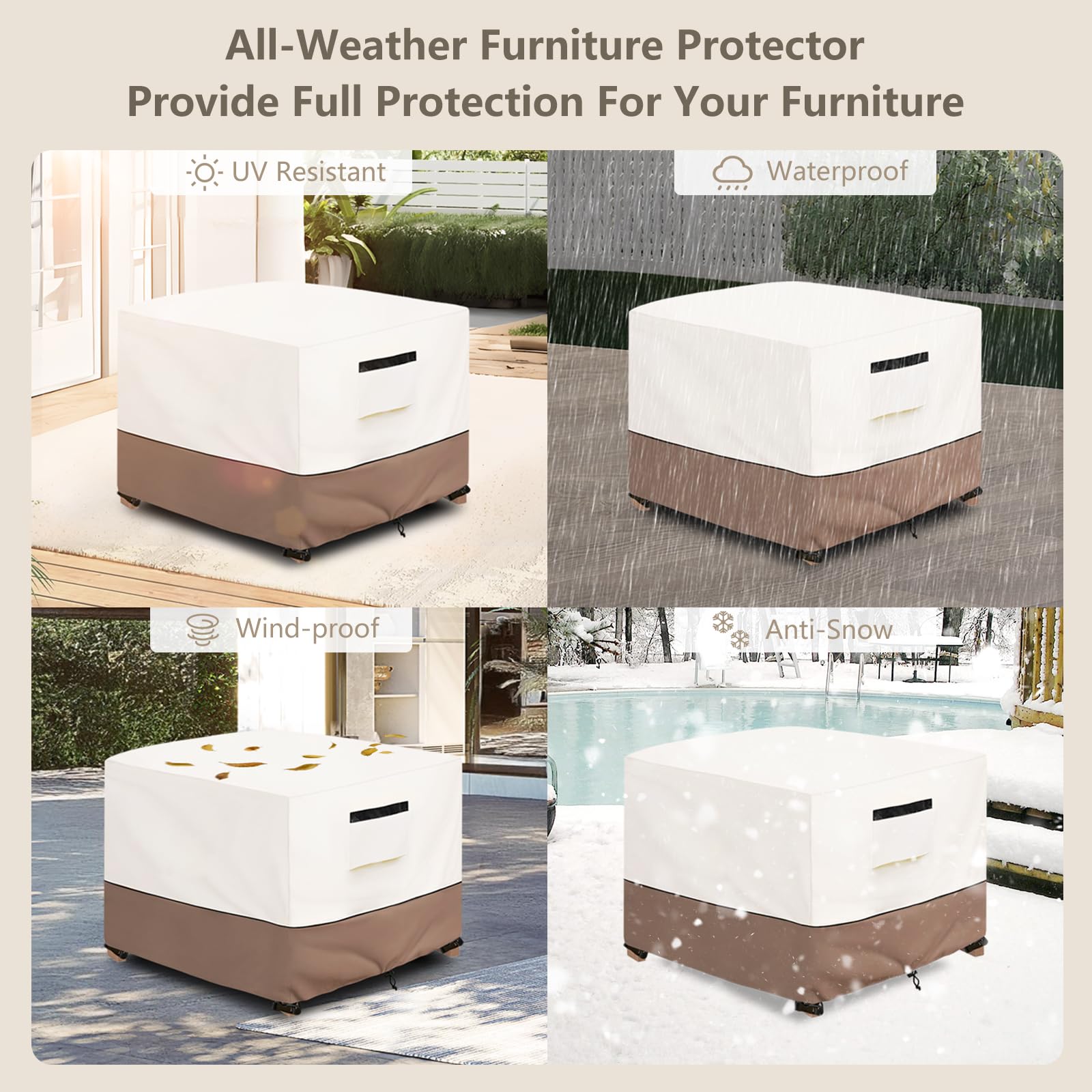Packaging of SoloToo Outdoor Ottoman Cover