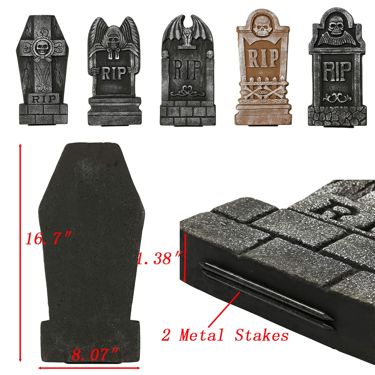 Packaging of Sunnyglade Halloween Foam Tombstones set