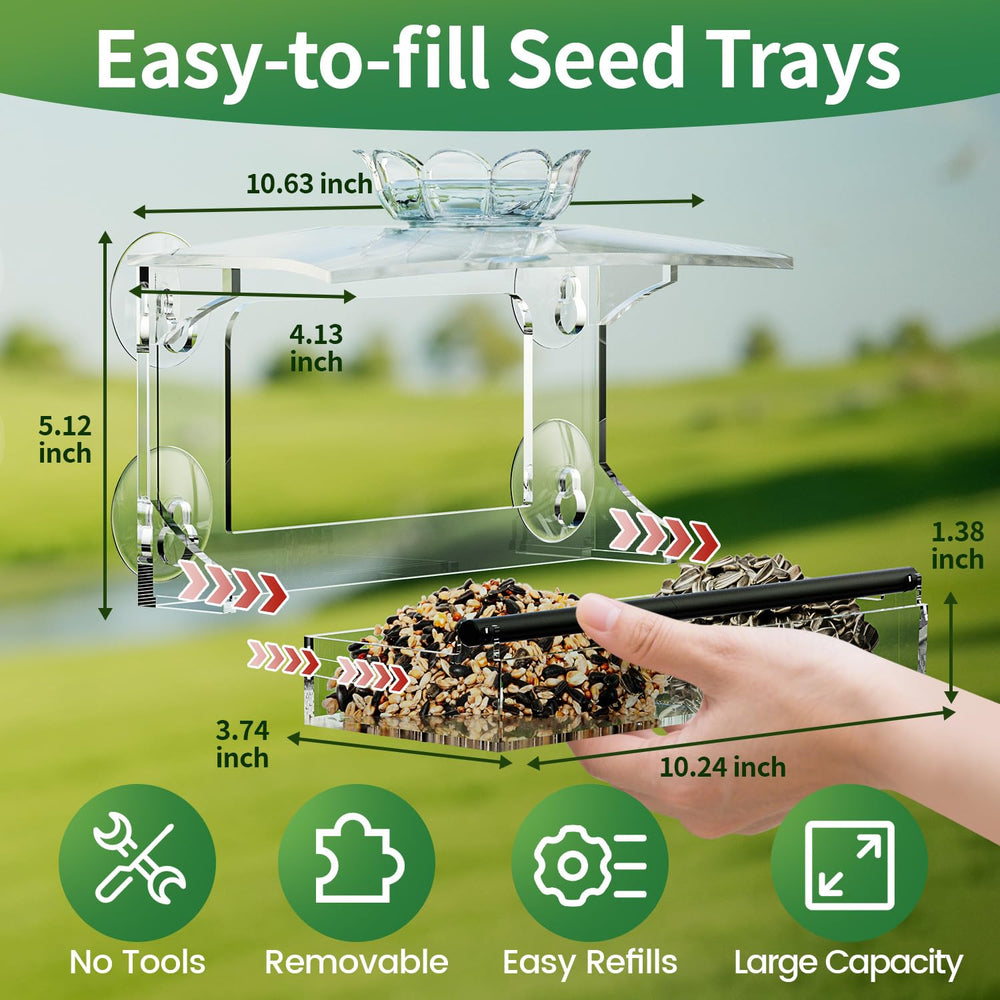 Packaging of Tc-DcDM Clear Window Bird Feeder with accessories