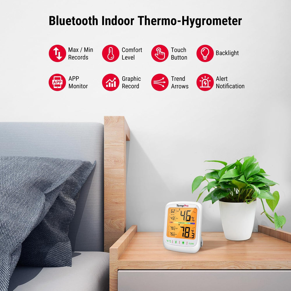 Packaging of TempPro TempAir Bluetooth Hygrometer Thermometer