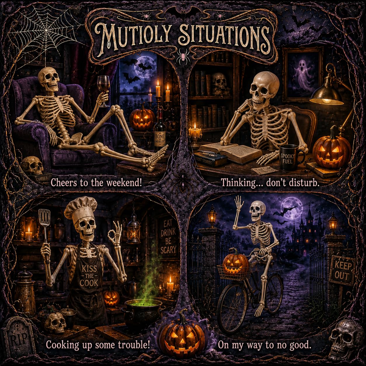Packaging of the Abakuku Halloween skeleton decoration