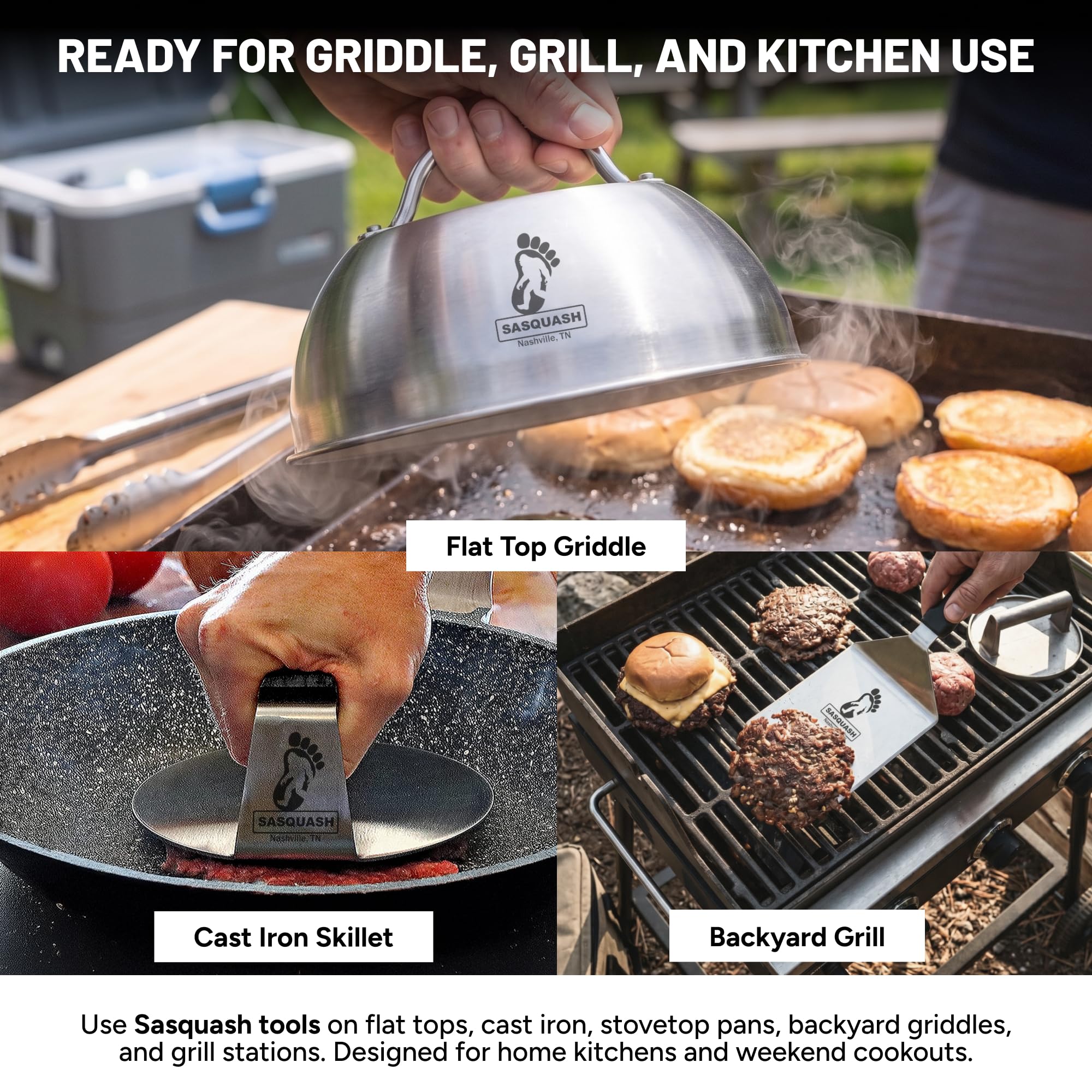 Packaging of the Burger Iron Sasquash Burger Smasher