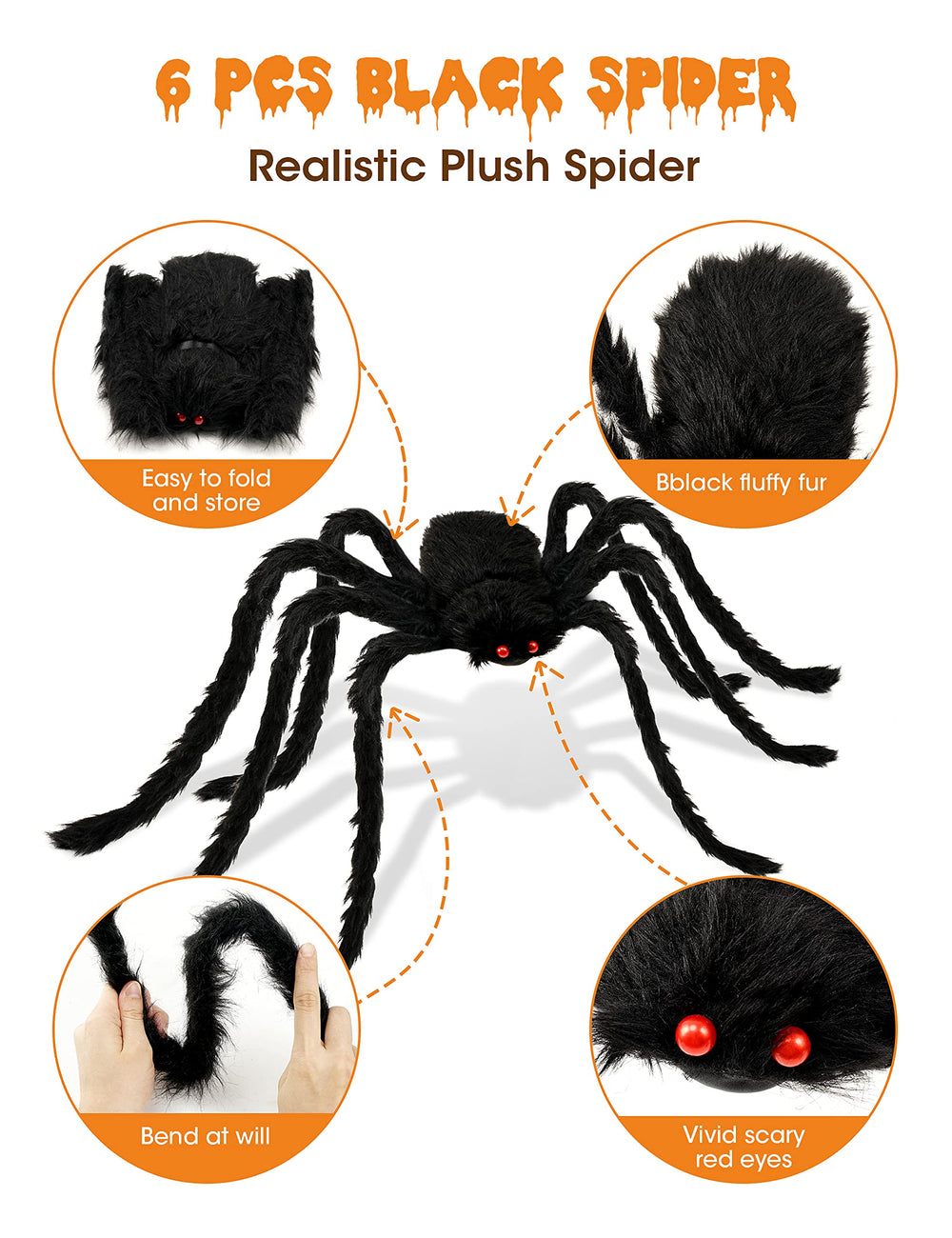 Packaging of the HOPOCO Halloween Plush Spider Set