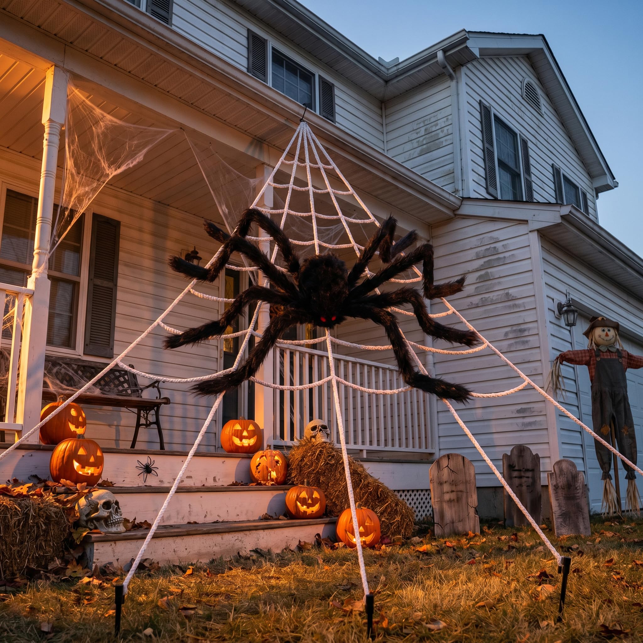 Packaging of the Land Guard Halloween spider decor set