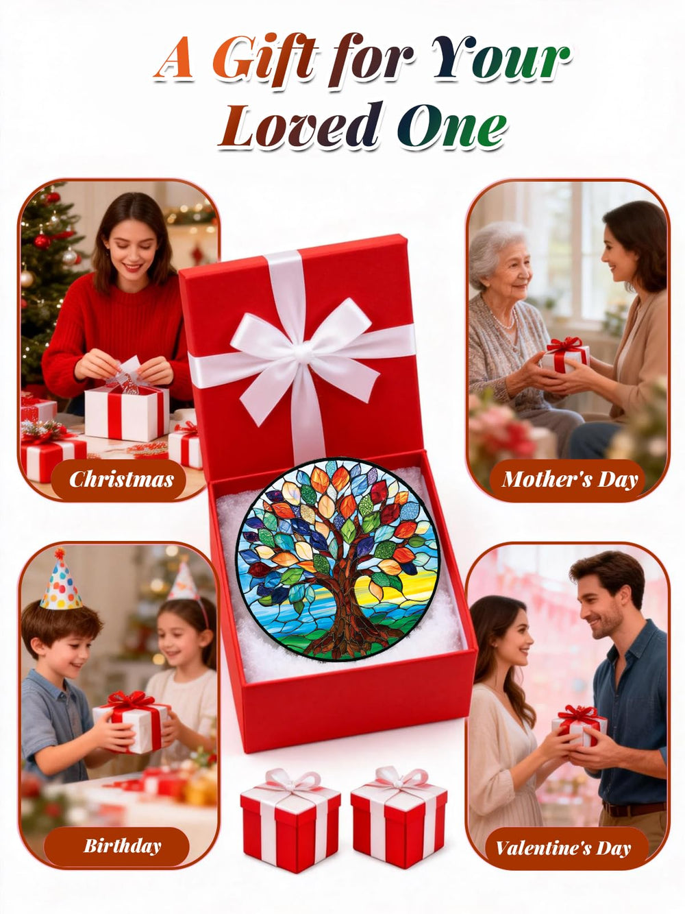 Packaging of the Meyocky Tree of Life stained glass suncatcher