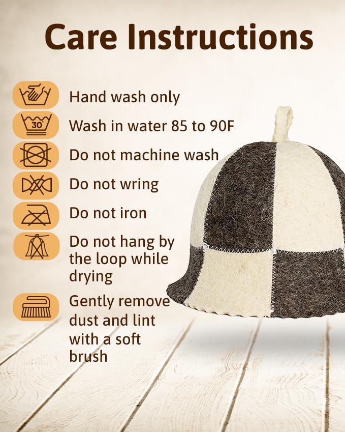 Packaging of the SHSH trade group Wool Sauna Hat Checkered