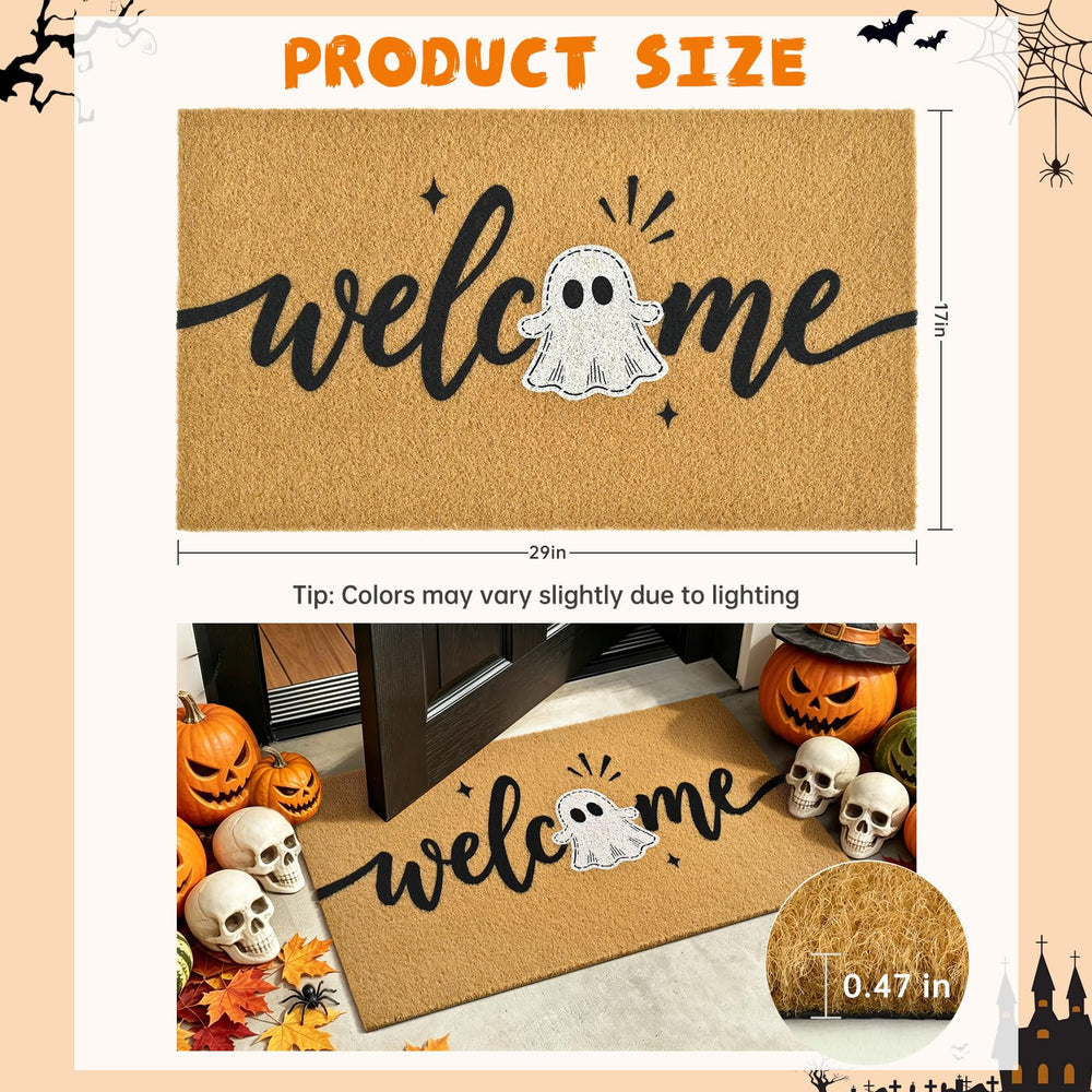 Packaging of the ULTSOFE Halloween Welcome Mat