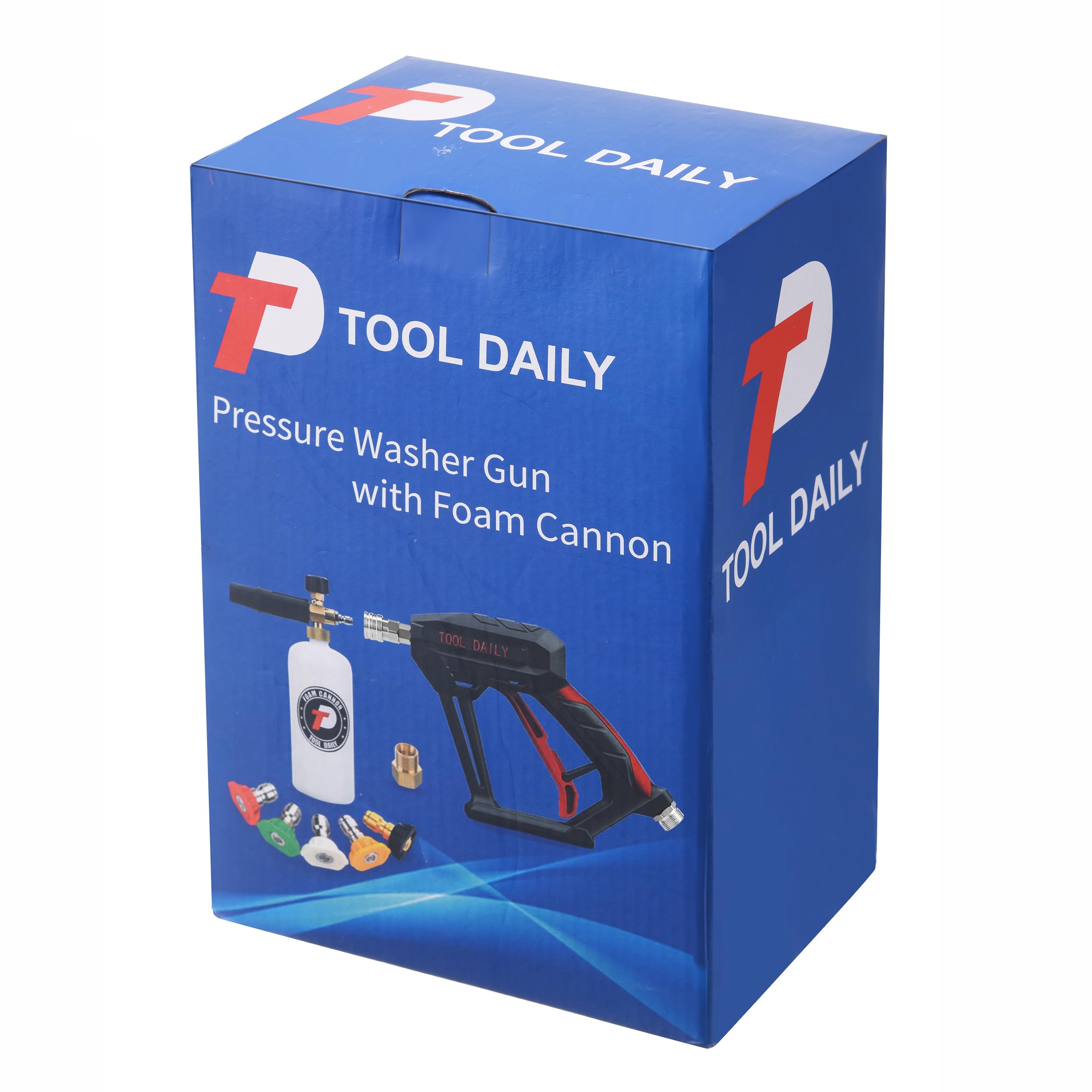 Packaging of Tool Daily Pressure Washer Gun displaying features