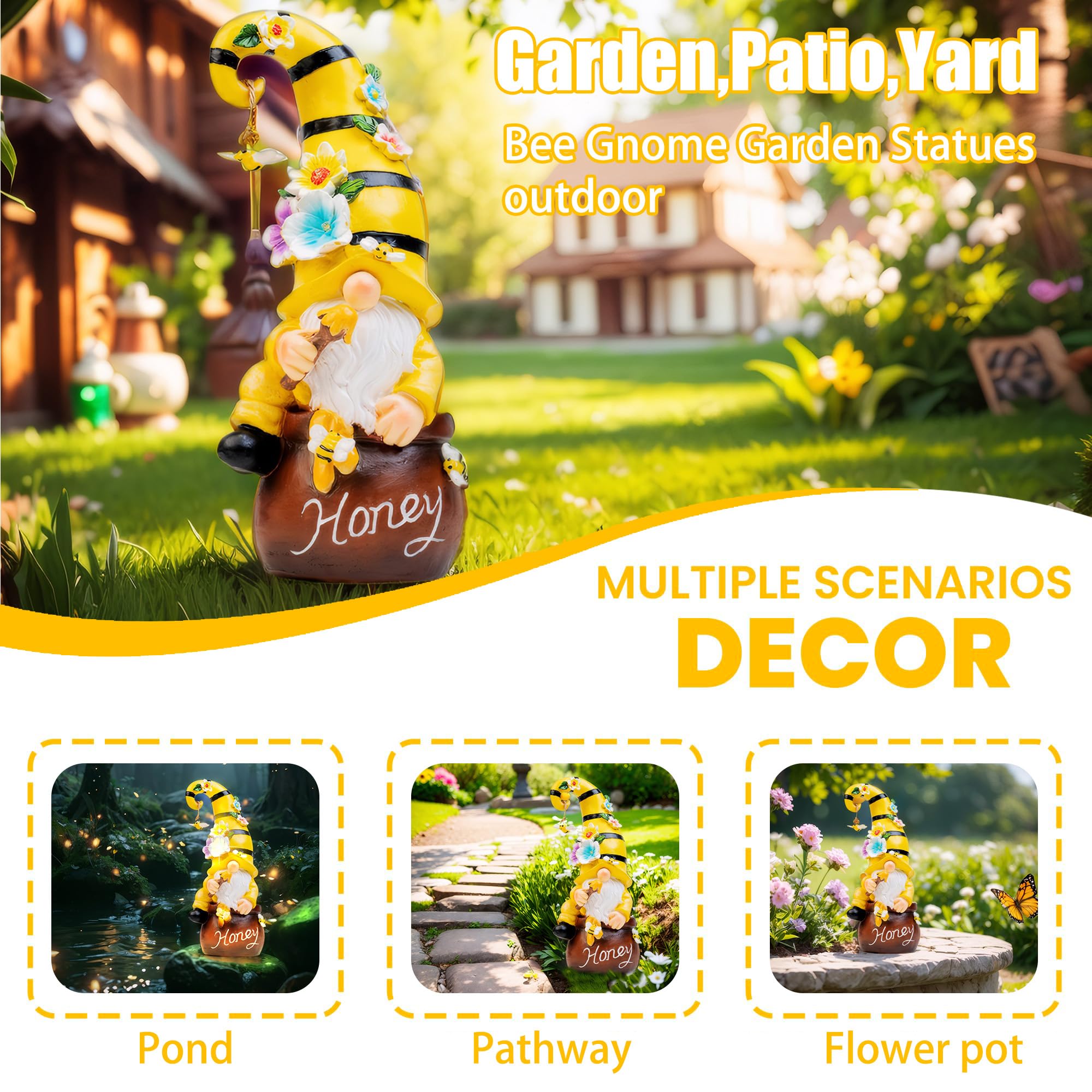 Packaging of twinbling Garden Solar Gnome Statue