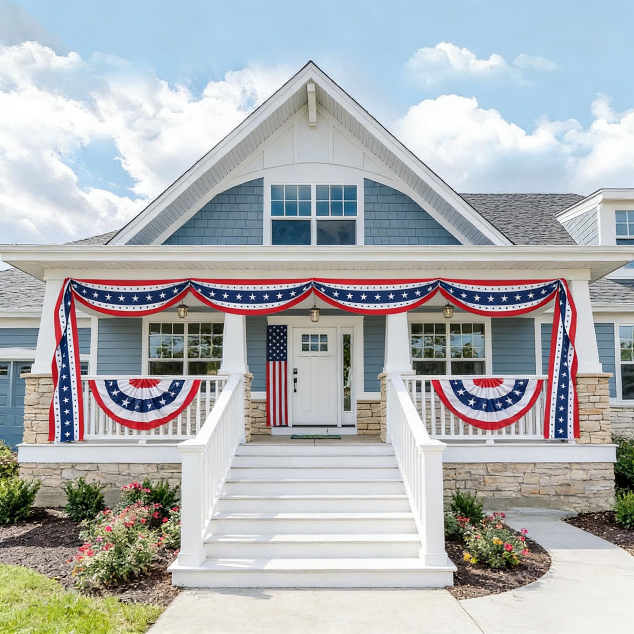 Packaging of UQJE 25ft American Flag Bunting