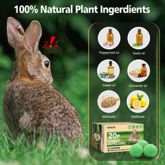 Packaging of USKICH Rabbit Repellent with gloves and bags