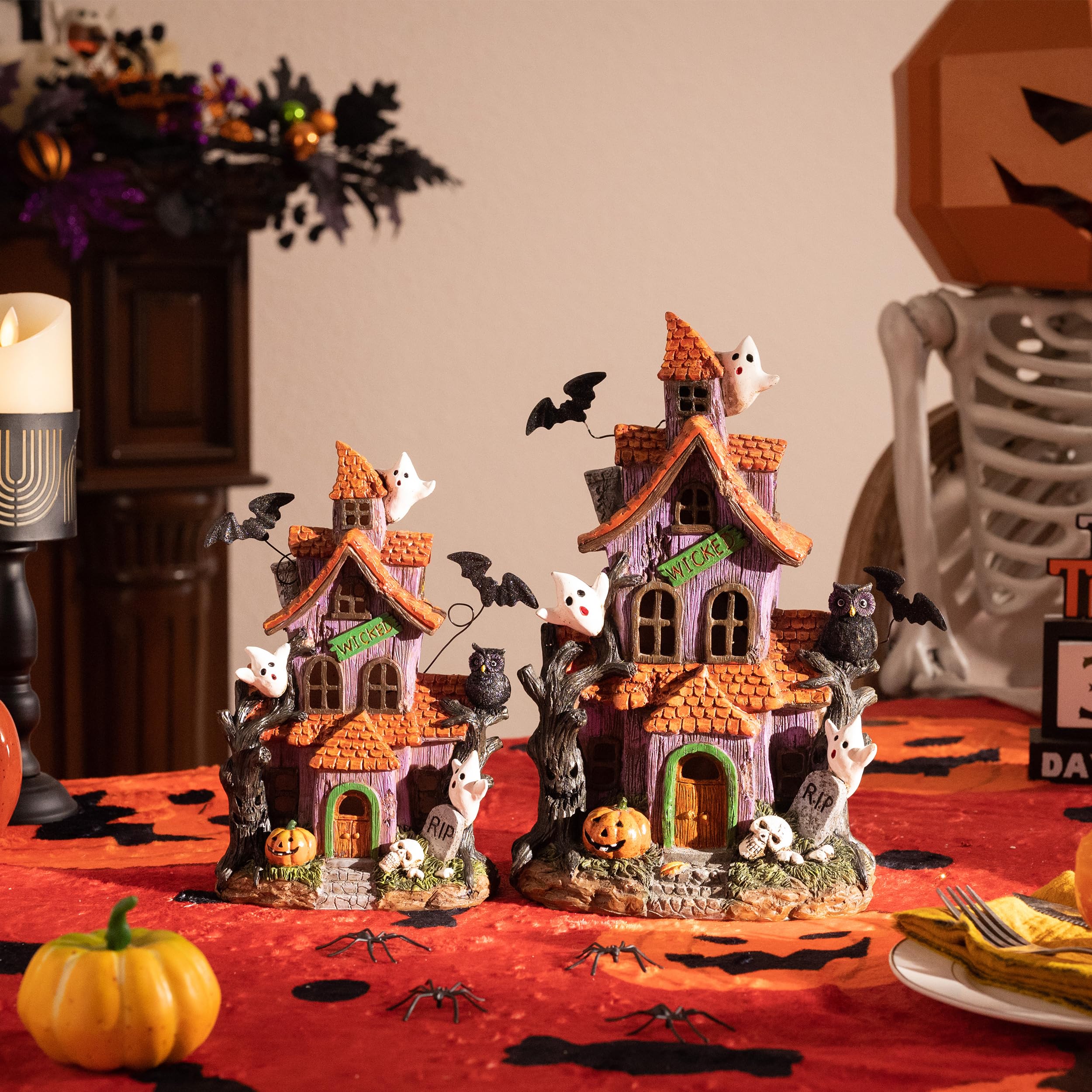Packaging of Valery Madelyn Halloween Village House with product details