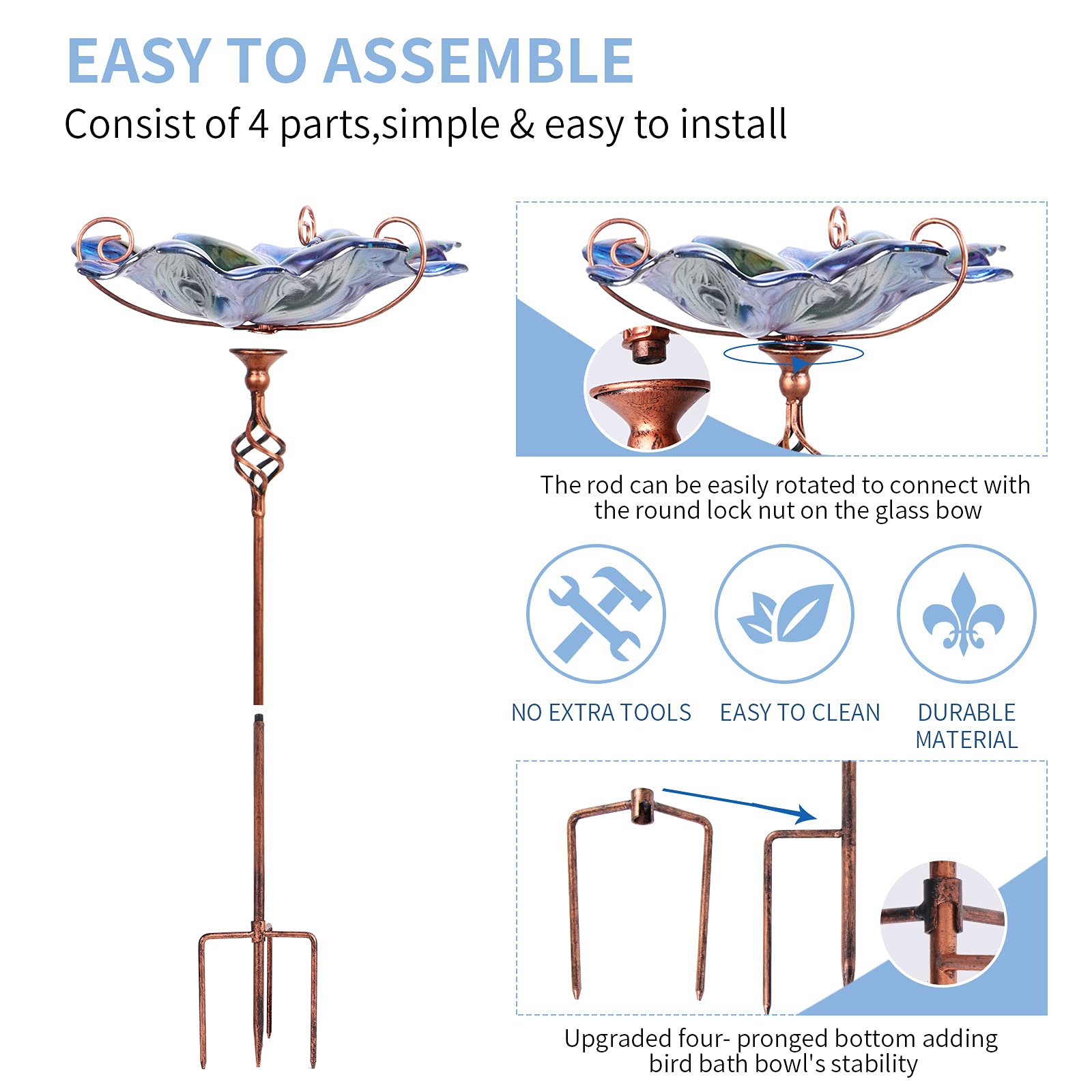 Packaging of VCUTEKA Glass Bird Bath