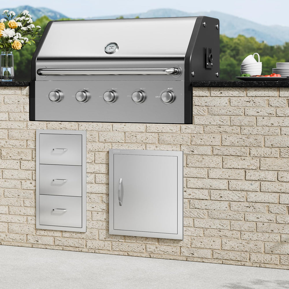 Packaging of VEVOR BBQ Access Door with accessories