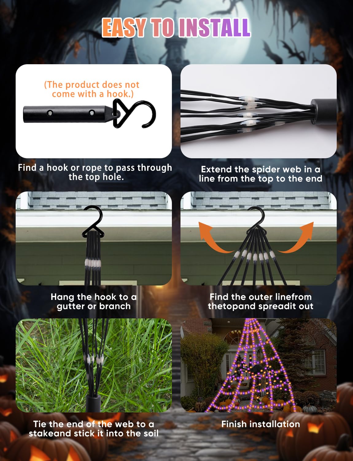 Packaging of VITI Halloween Decorations Lights with product details