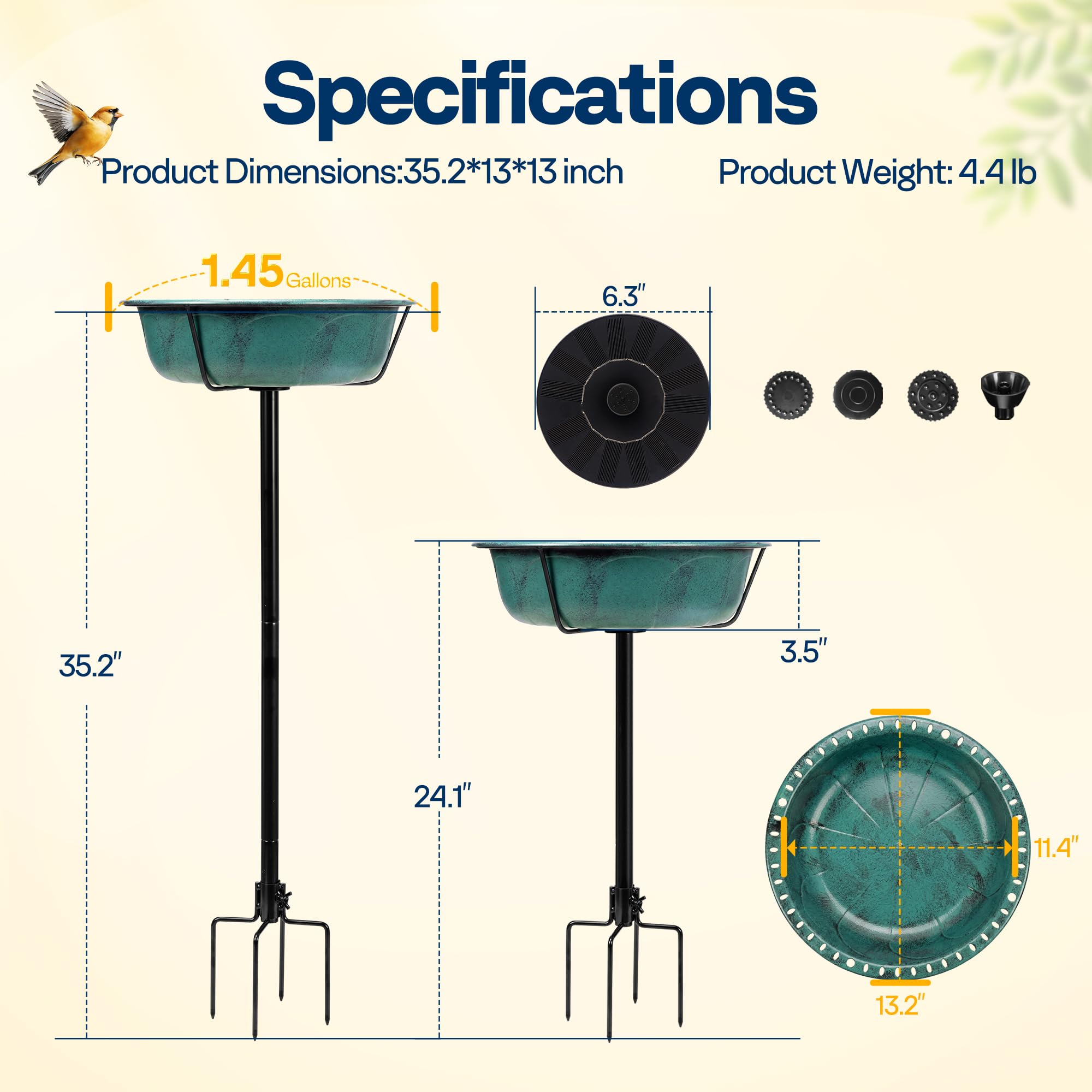 Packaging of VIVOHOME Bird Bath with Solar Fountain