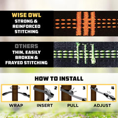 Packaging of Wise Owl Outfitters Hammock Straps with carry bag
