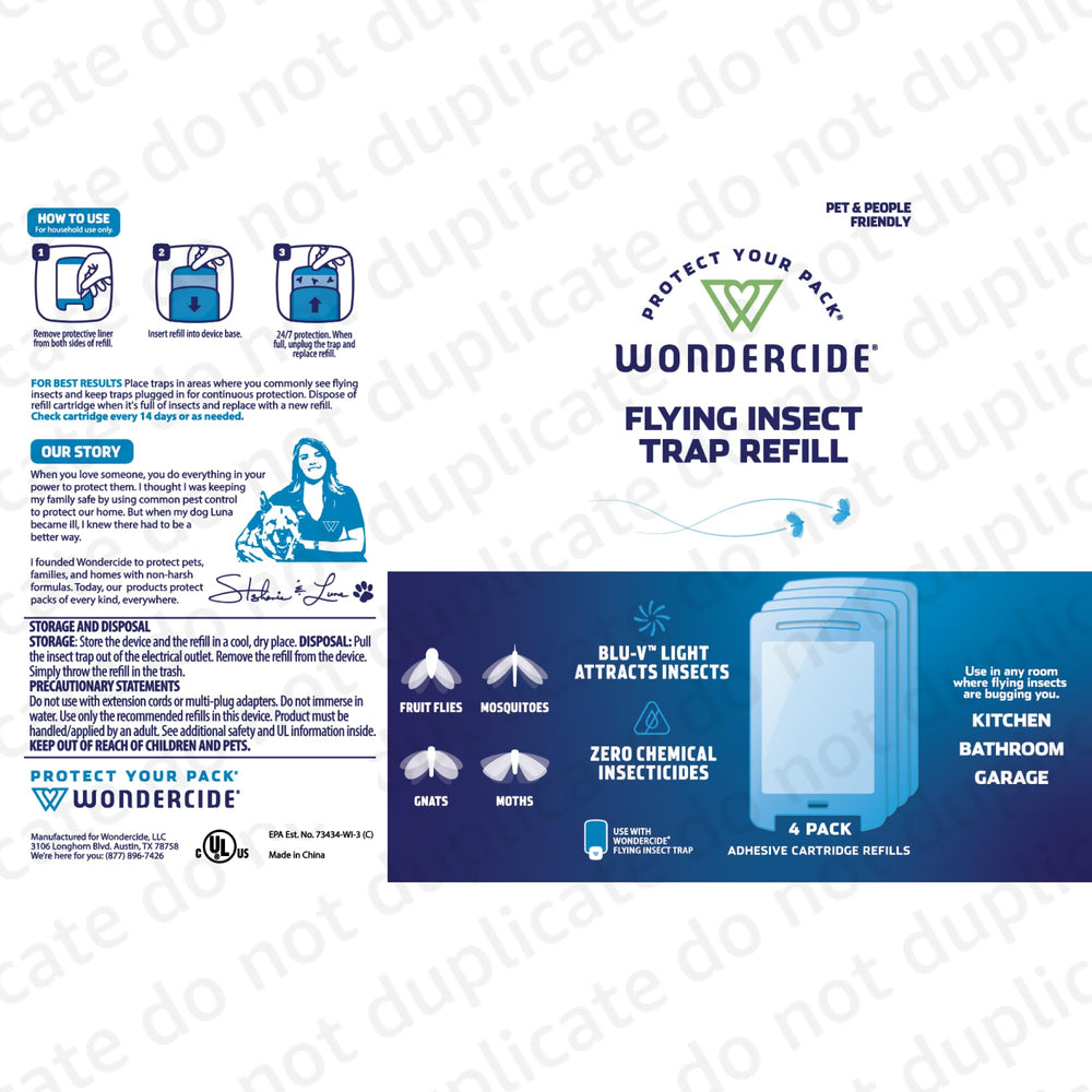 Packaging of Wondercide Fly and Flying Insect Trap refills
