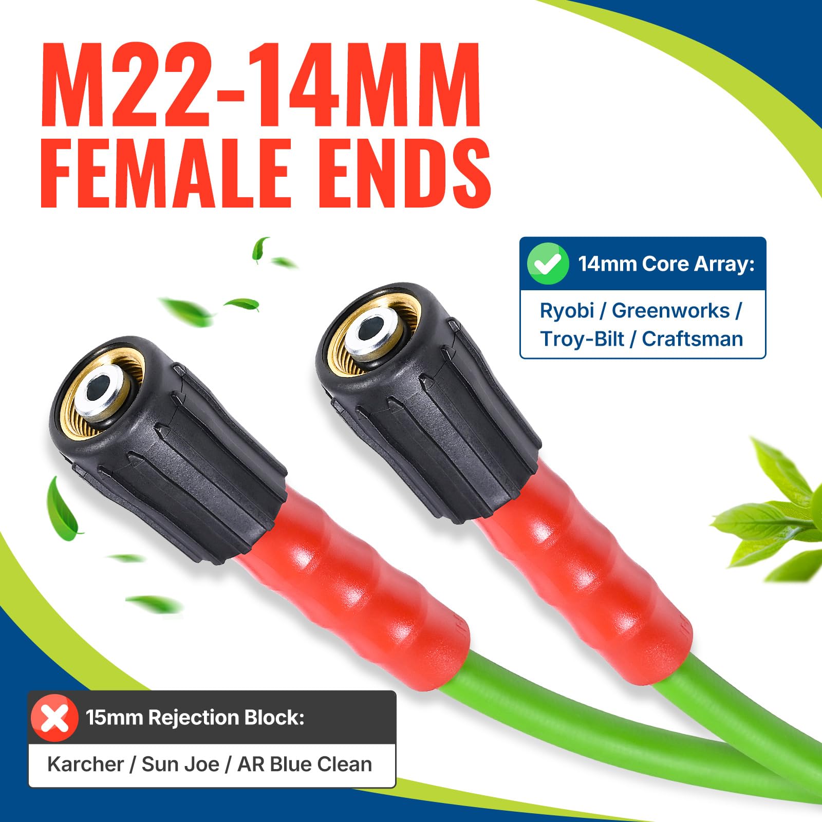 Packaging of YAMATIC 50FT pressure washer hose