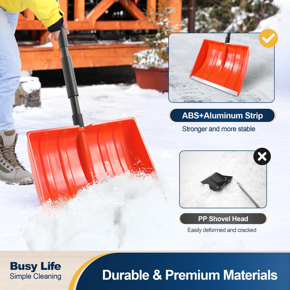 Packaging of Yocada snow shovel showing installation instructions