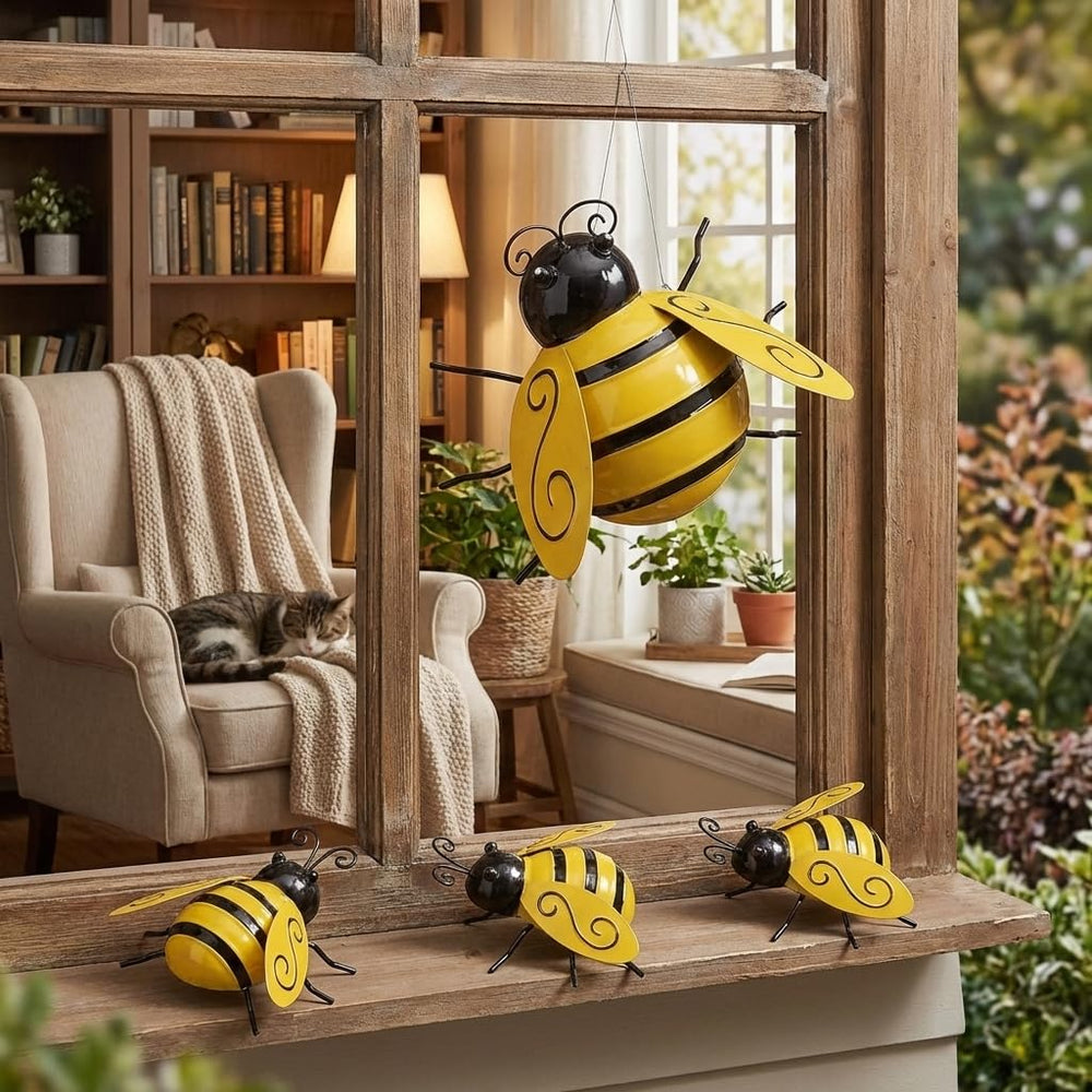 Packaging of Yungeln Metal Bumble Bee Wall Art Set