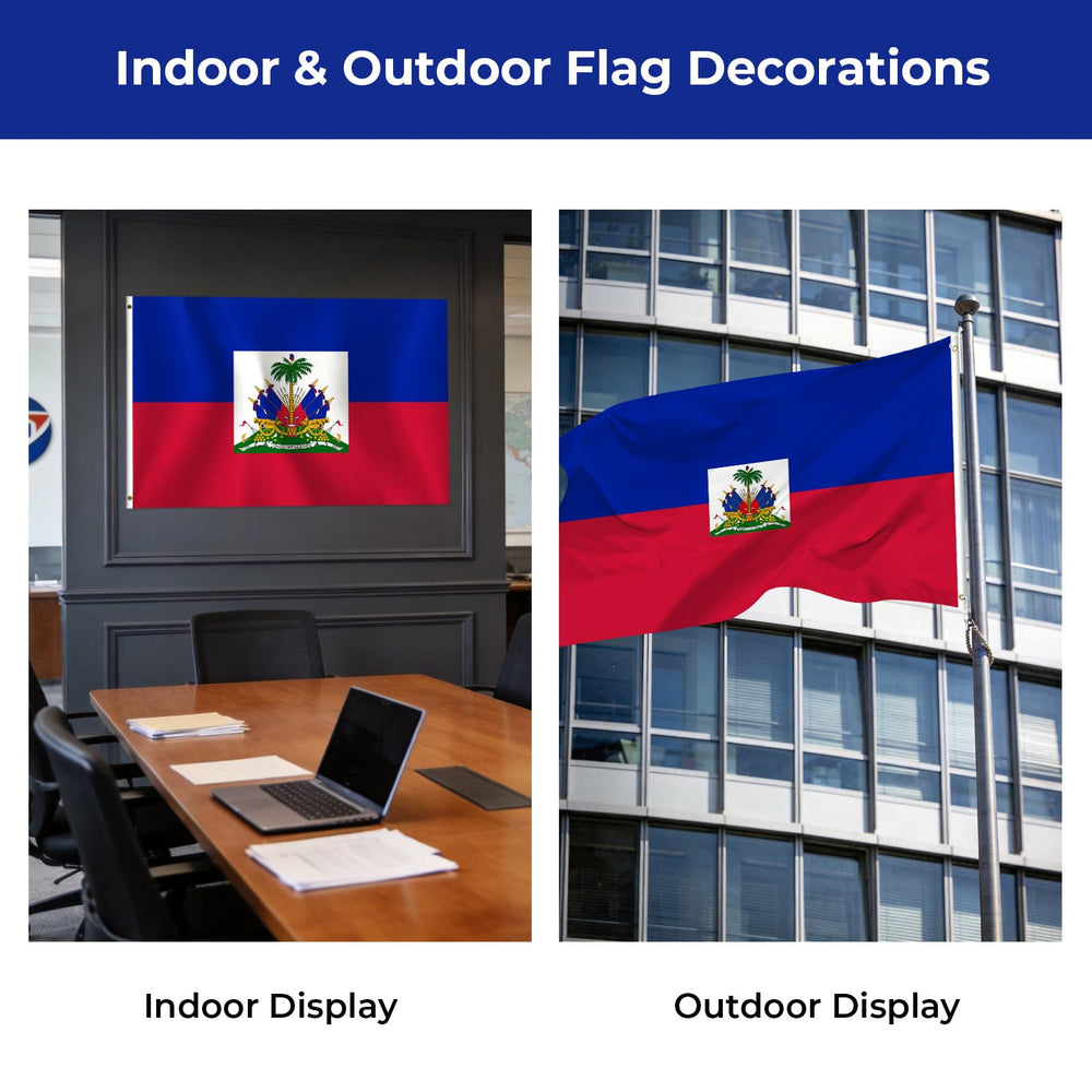 Packaging of ZDSSM Haiti Flag showing dimensions and details