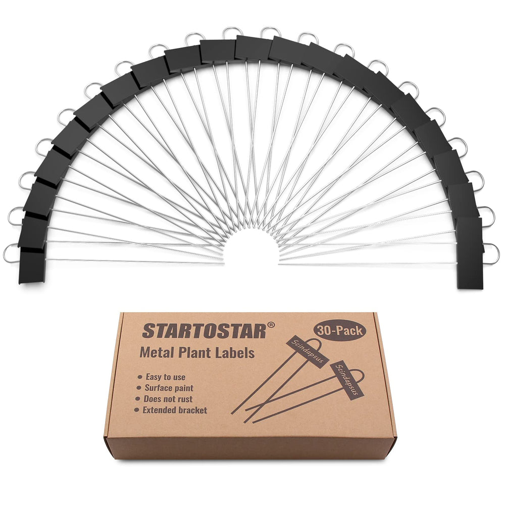Packed STARTOSTAR metal plant labels with service card